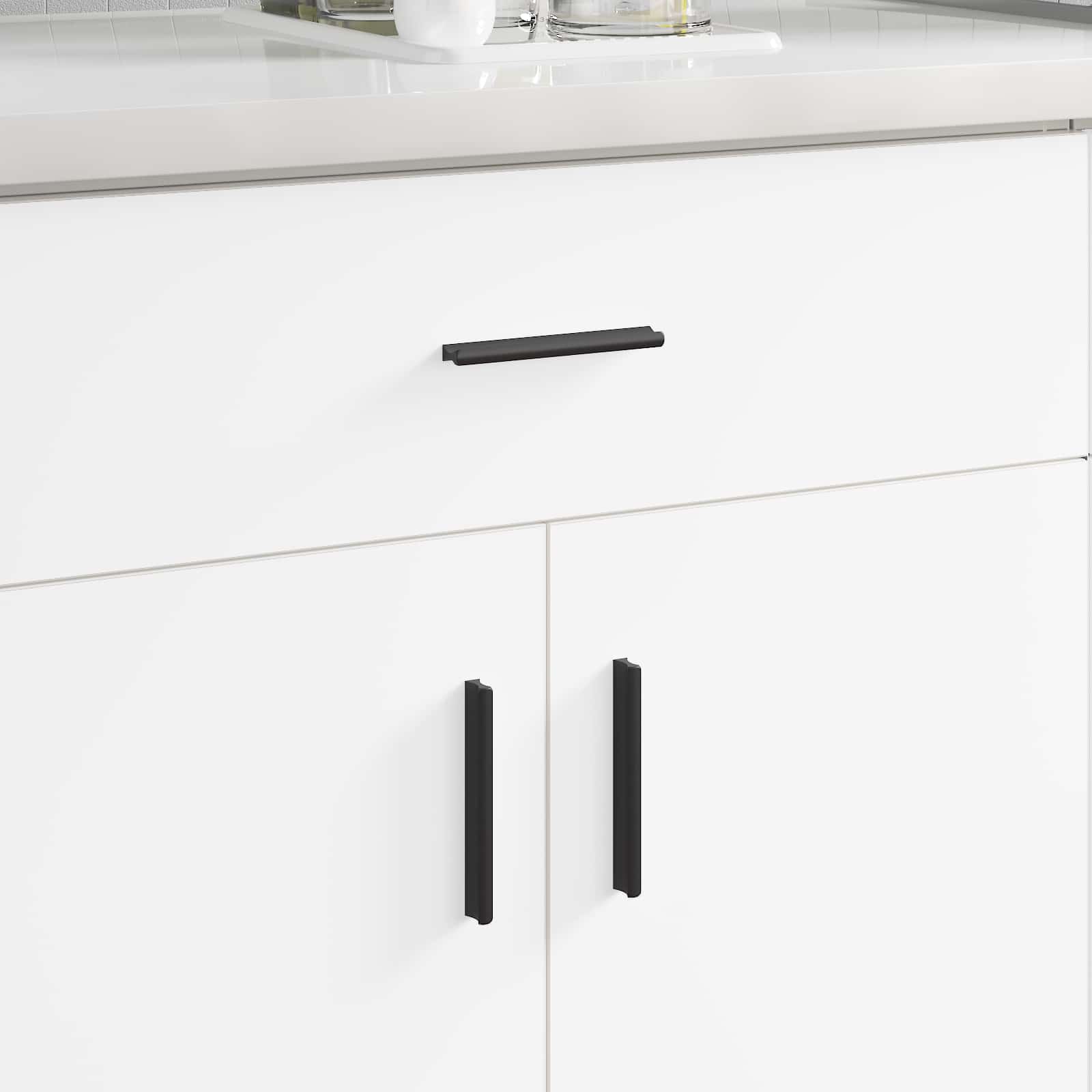 vidaXL Handvat 2 pcs Zwart 106 x 7,4 x 15,5 mm Aluminium