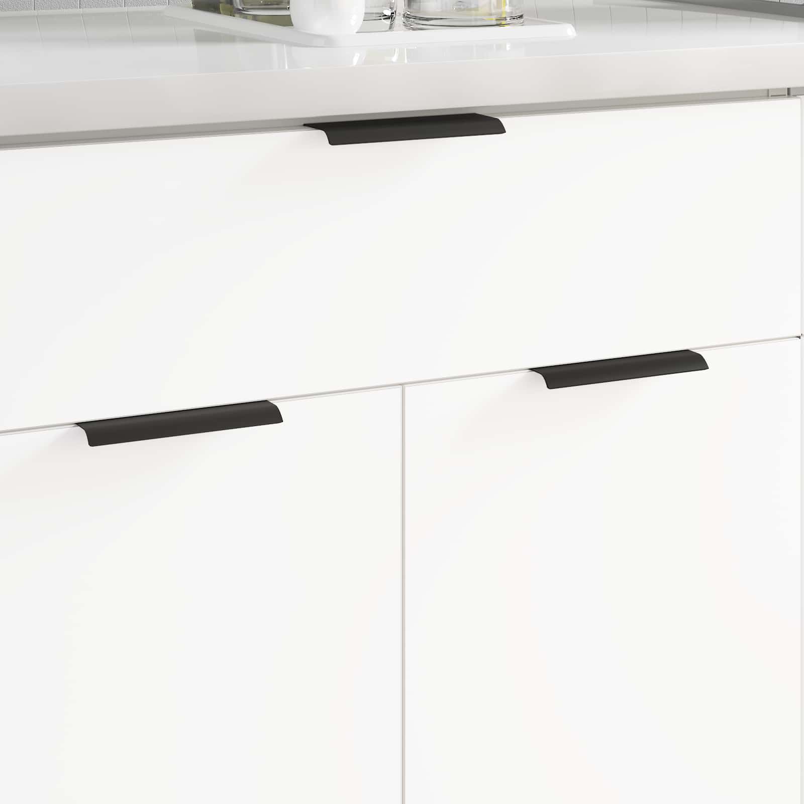 vidaXL Handvat 2 pcs Zwart 120 x 39.6 x 17 mm Aluminium