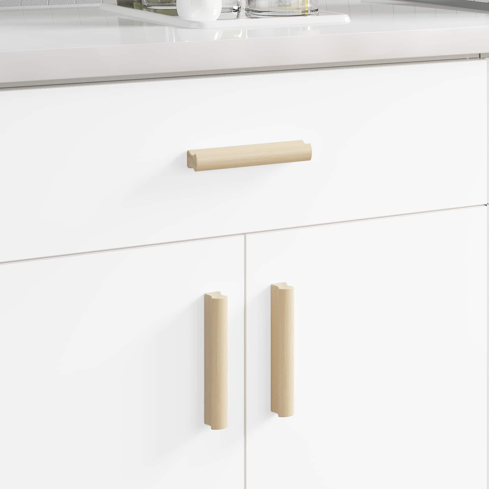 vidaXL Rechthoekige Handgreep 2 pcs Natuurlijke Houtkleur