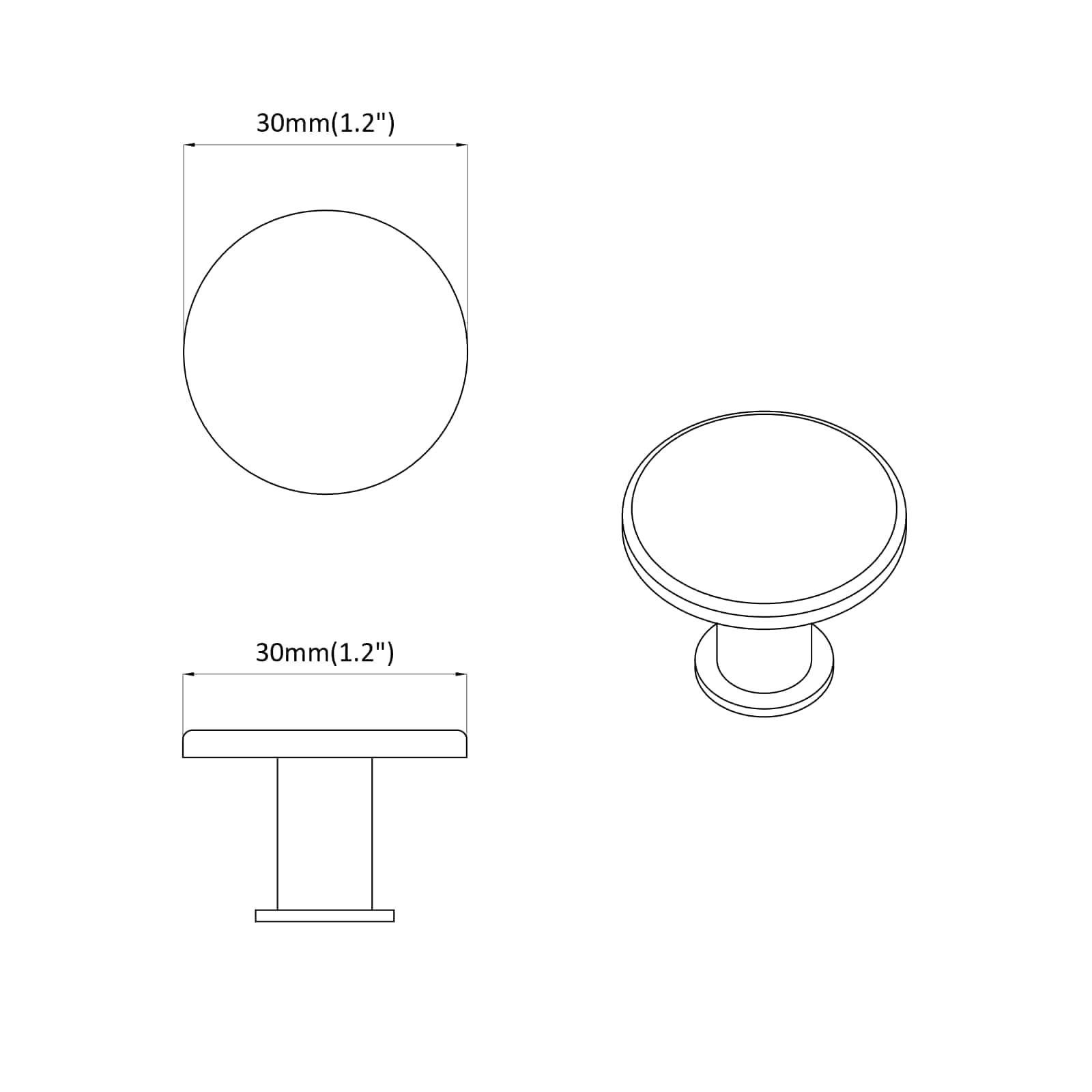 vidaXL Handvat 2 pcs Zwart Ø30 mm Aluminium