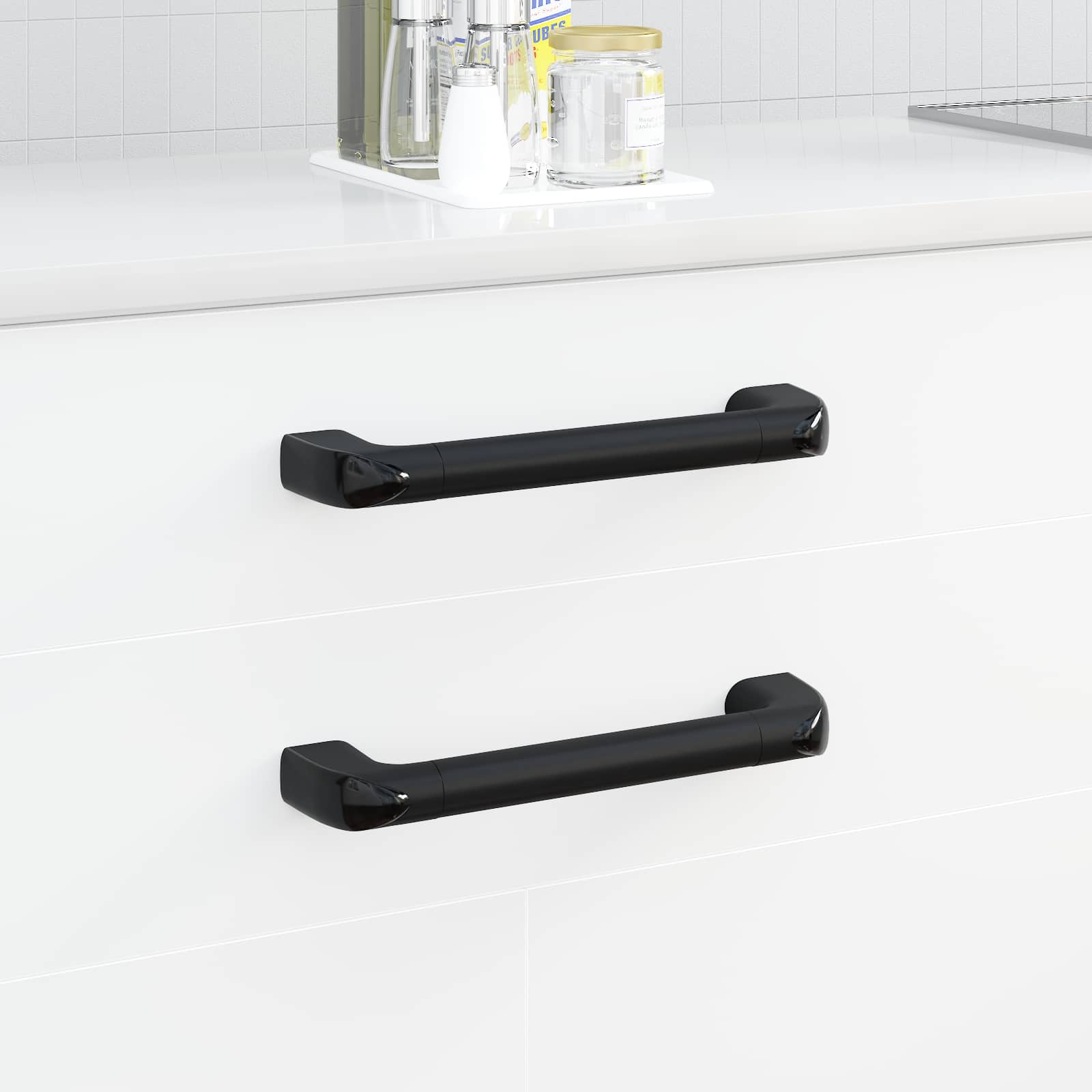 vidaXL Handvat Effen 2 pcs Zwart 380 x 34 x 85 mm Aluminium en PP