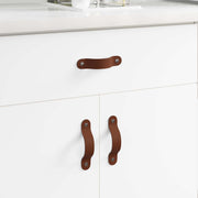 vidaXL Kast Handvatten 2 pcs Bruin 96 mm PU