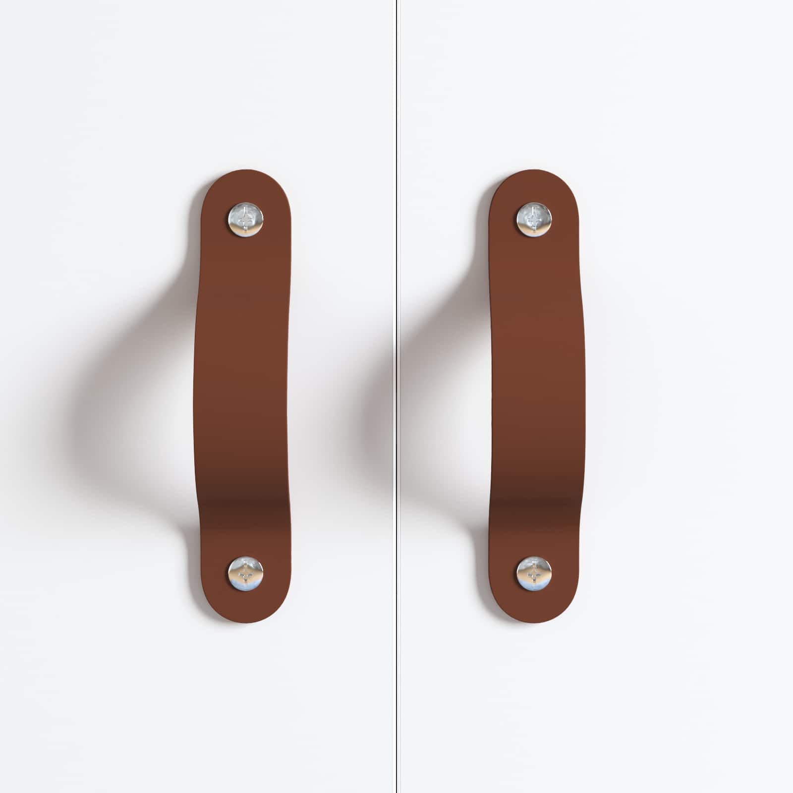 vidaXL Kast Handvatten 2 pcs Bruin 96 mm PU