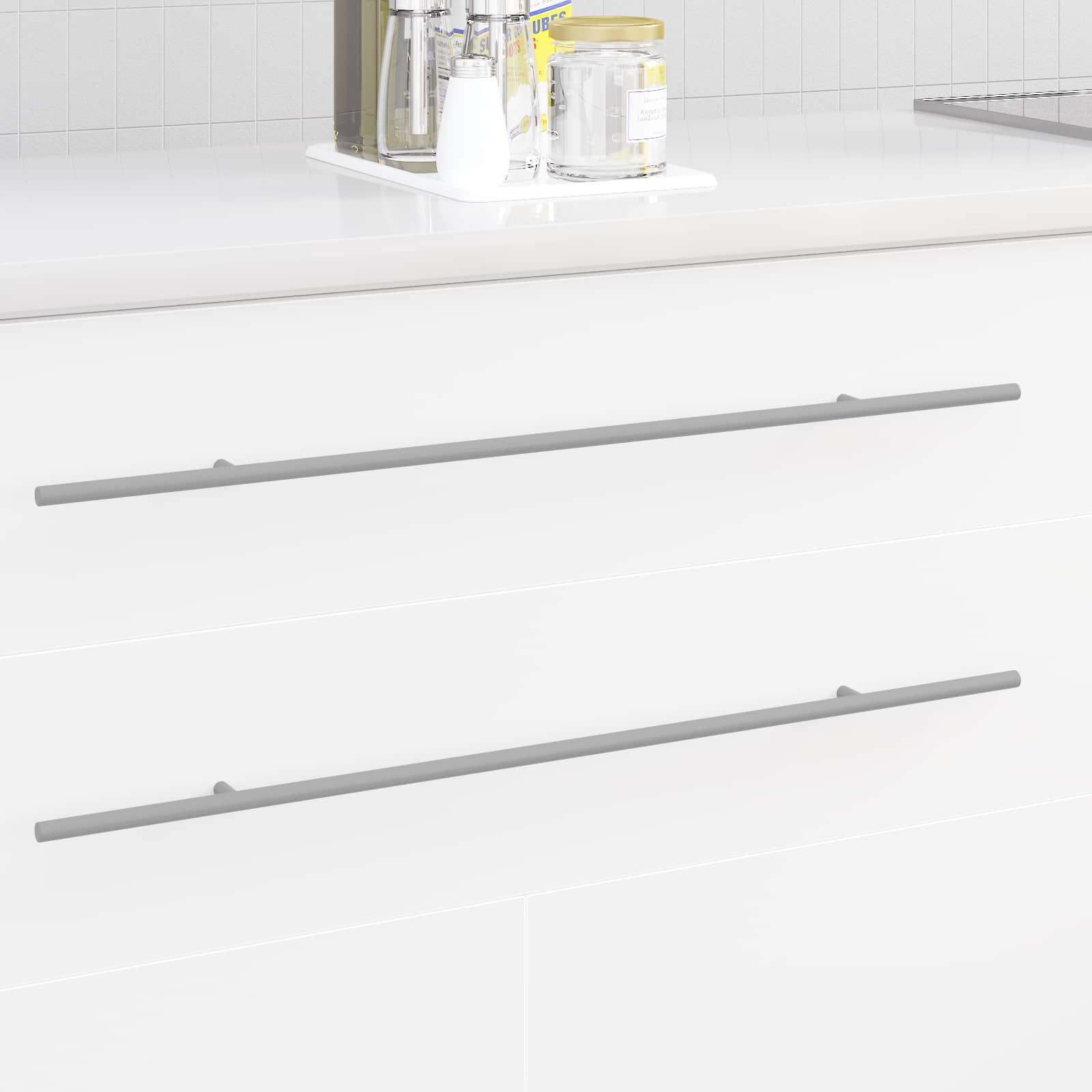 vidaXL Kasthandgreep 2 pcs Zilver 1700mm Roestvrij staal