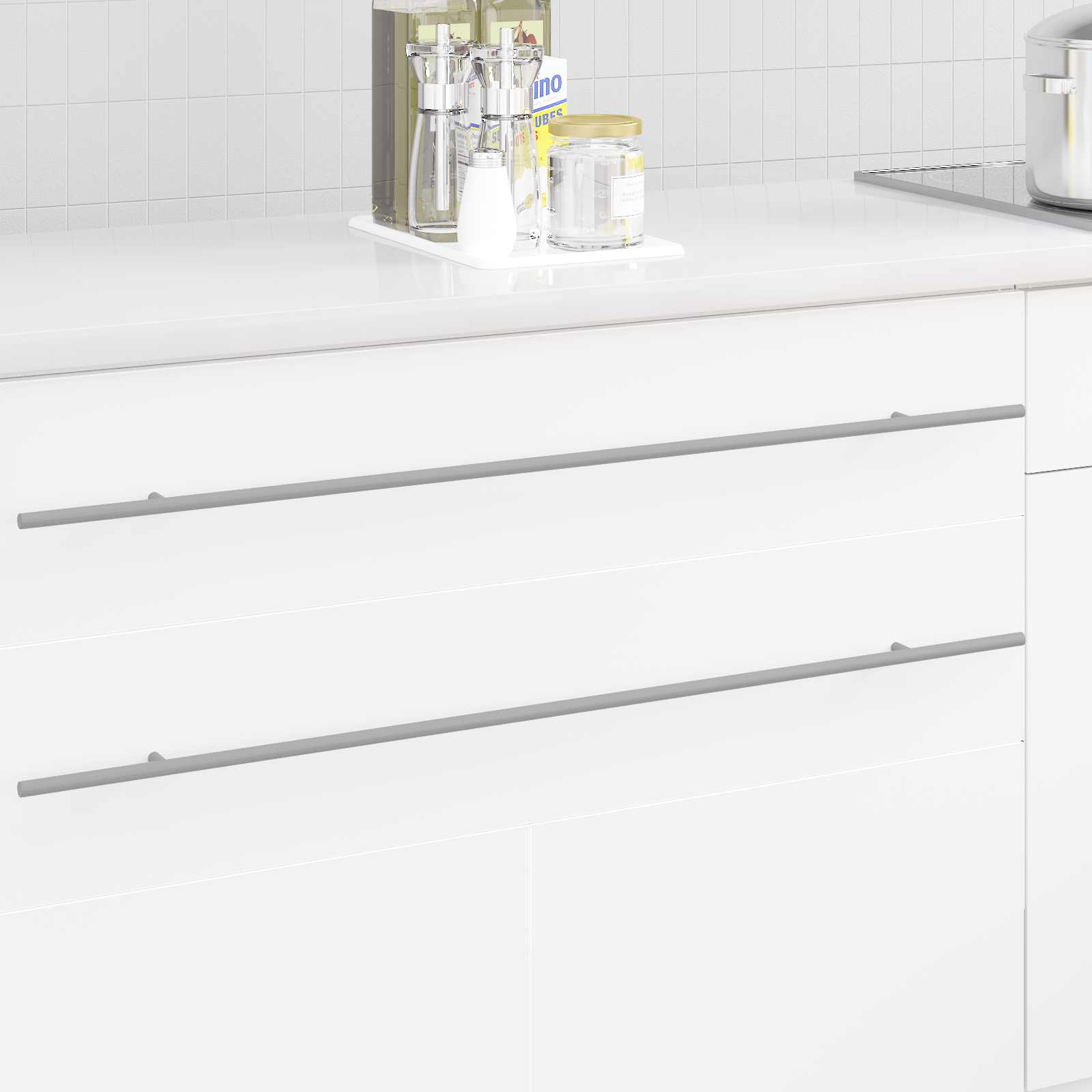 vidaXL Kasthandgreep 2 pcs Zilver 0 Roestvrij staal