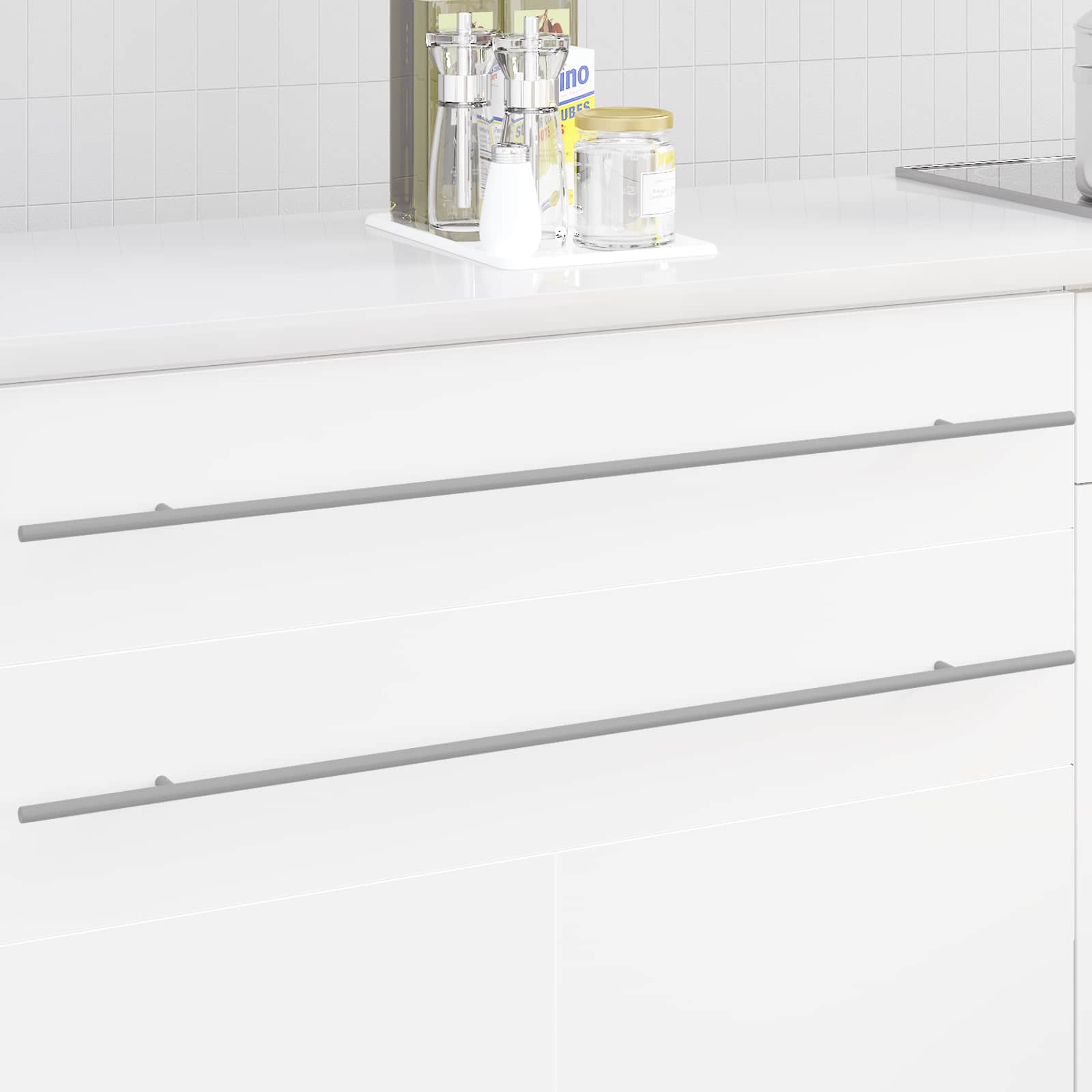 vidaXL Kasthandgreep 2 pcs Zilver 0 Roestvrij staal