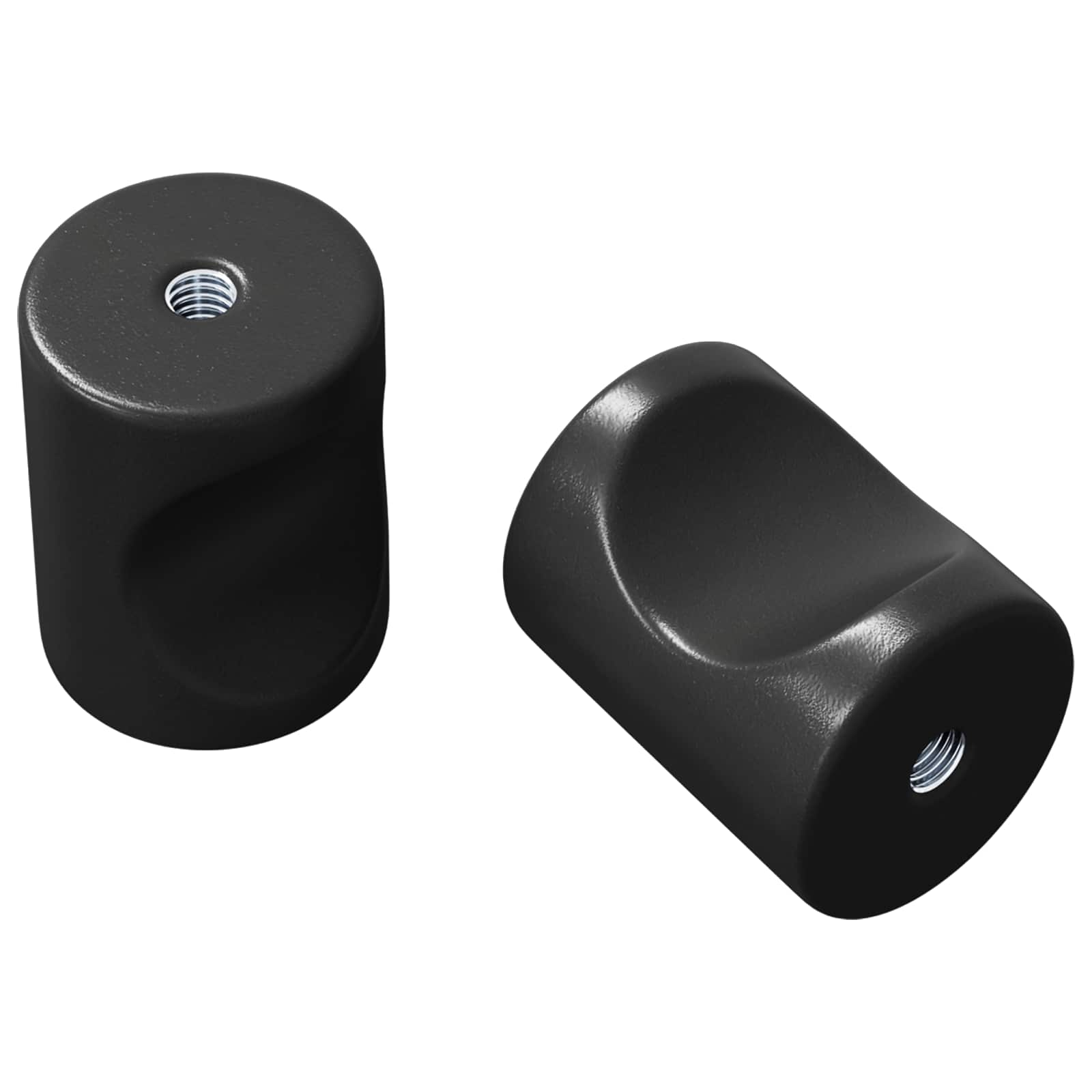 vidaXL Kastknop 2 pcs Zwart 18 x 23 mm IJzer