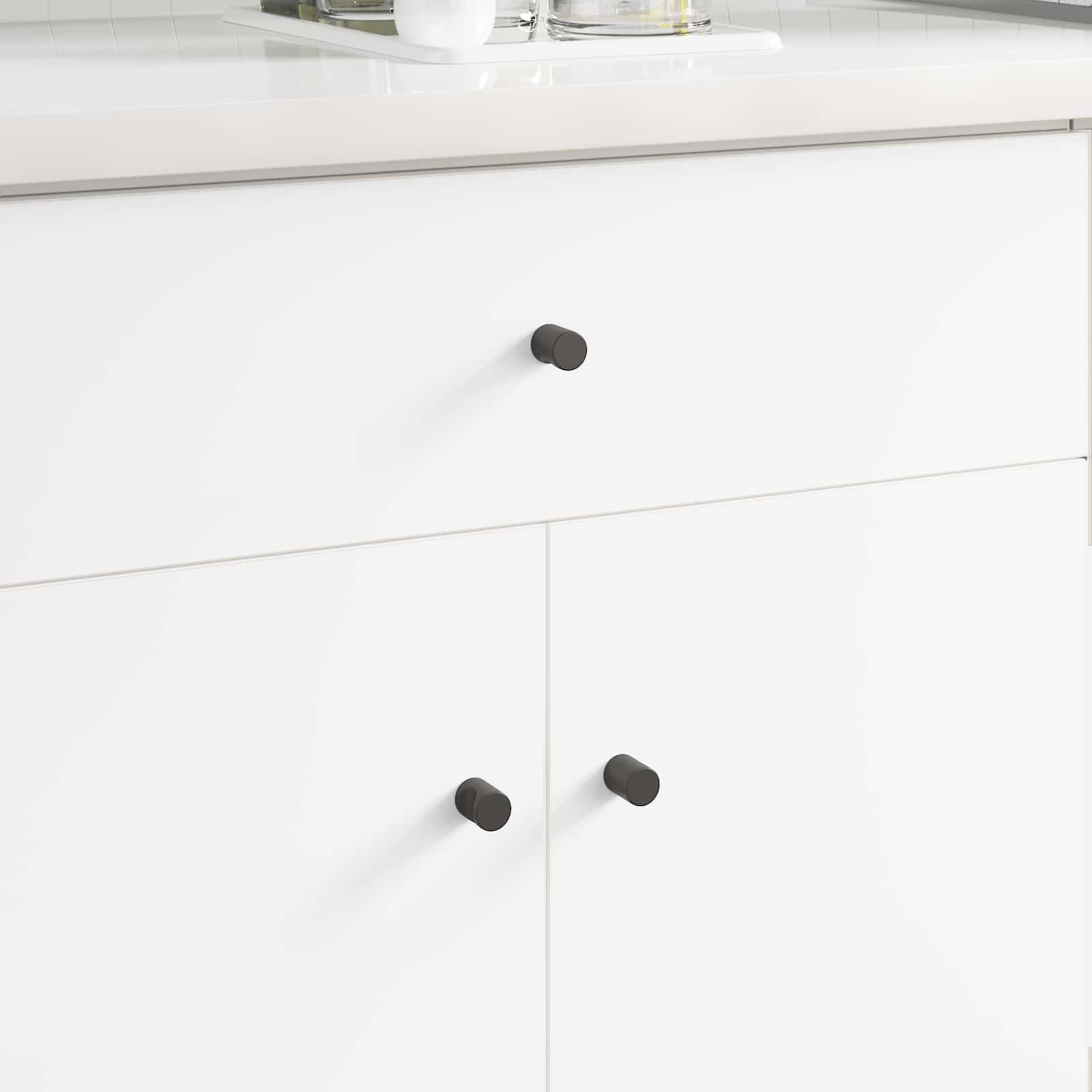 vidaXL Kastknop 2 pcs Zwart 18 x 23 mm IJzer