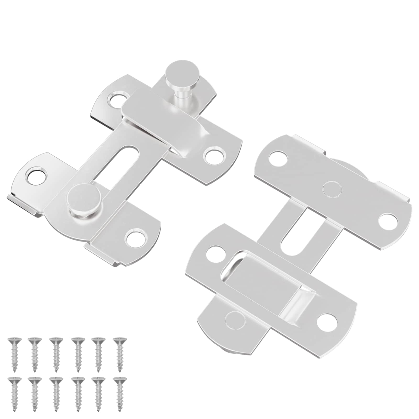 vidaXL Deurslot 2 pcs Zilver 70 x 8 mm Staal