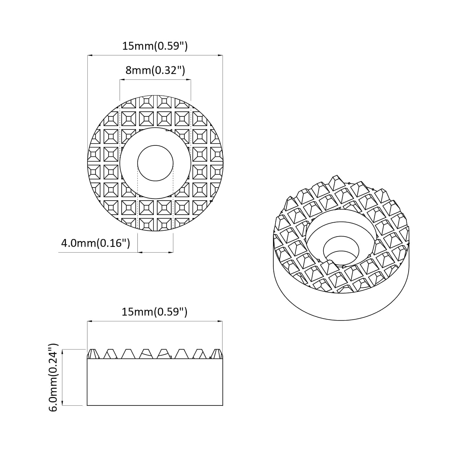 vidaXL Stoelpoot Vloerbeschermers 2 pcs Doorzichtig Ø 15 x 16 mm PVC