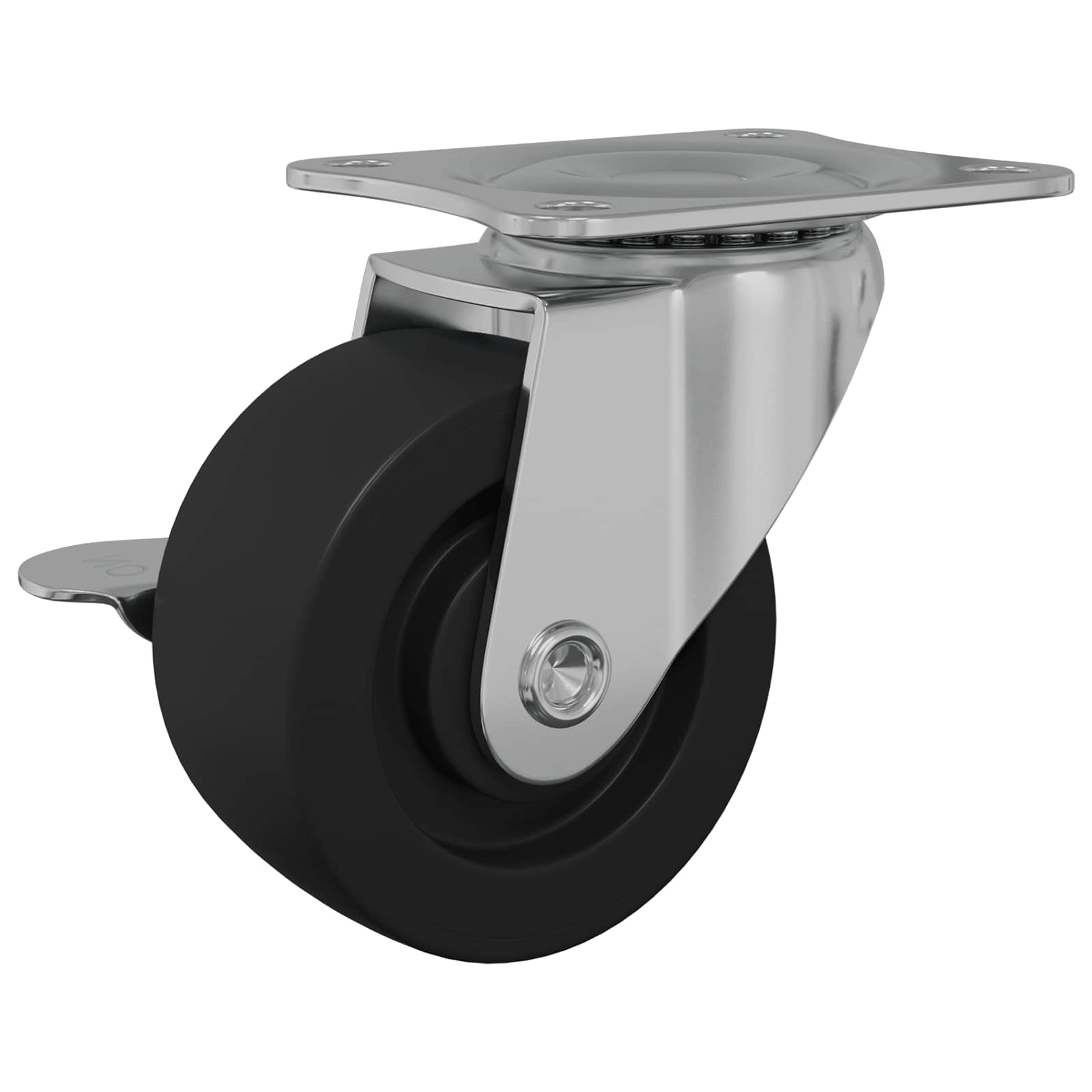 vidaXL Caster 2 pcs Zwart en zilver 63 x 48 x 46 mm IJs en nylon