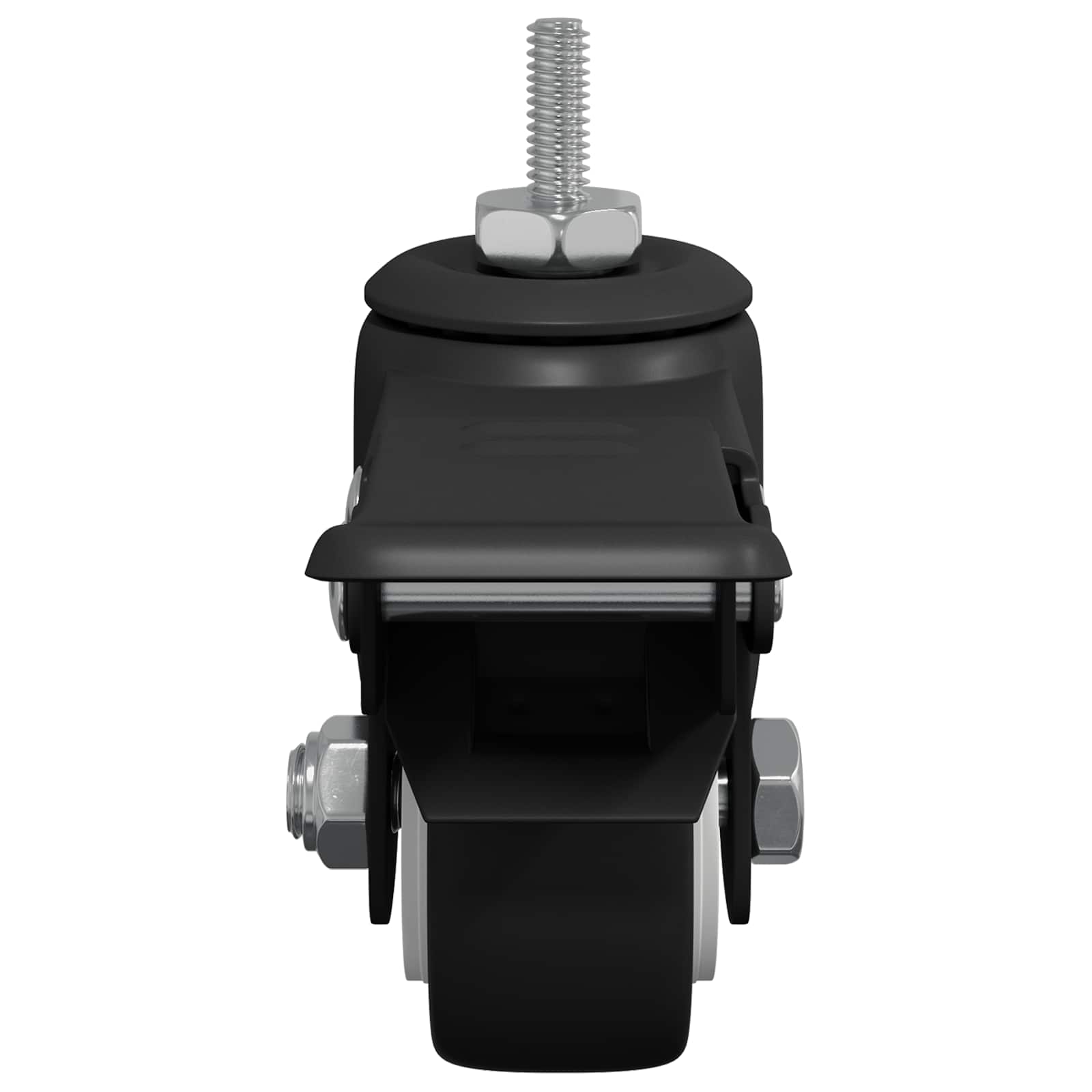 vidaXL Wielen 2 pcs Zwart M6 x 1.5 mm IJs en nylon