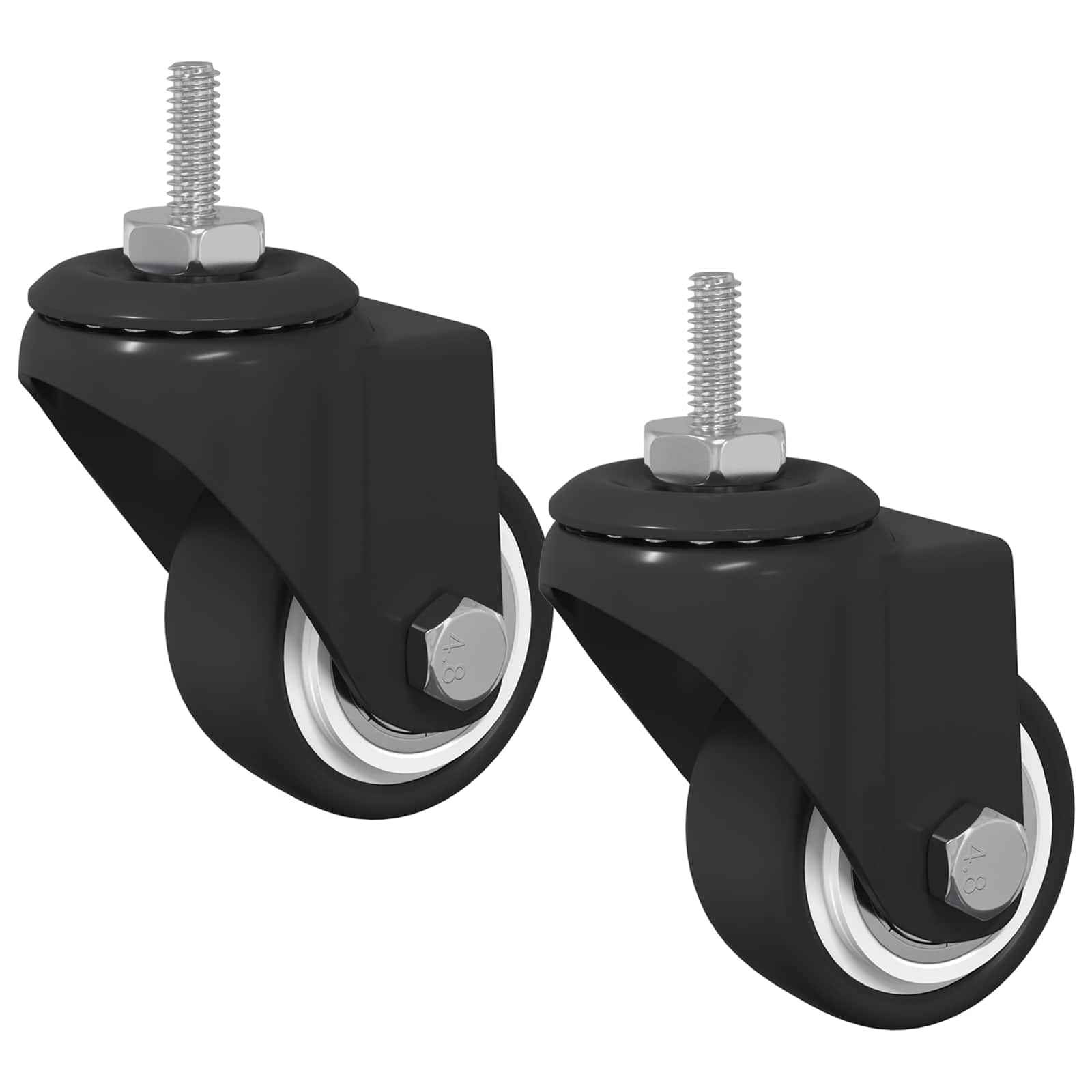 vidaXL Zwenkwiel 2 pcs Zwart M6 mm IJs en nylon