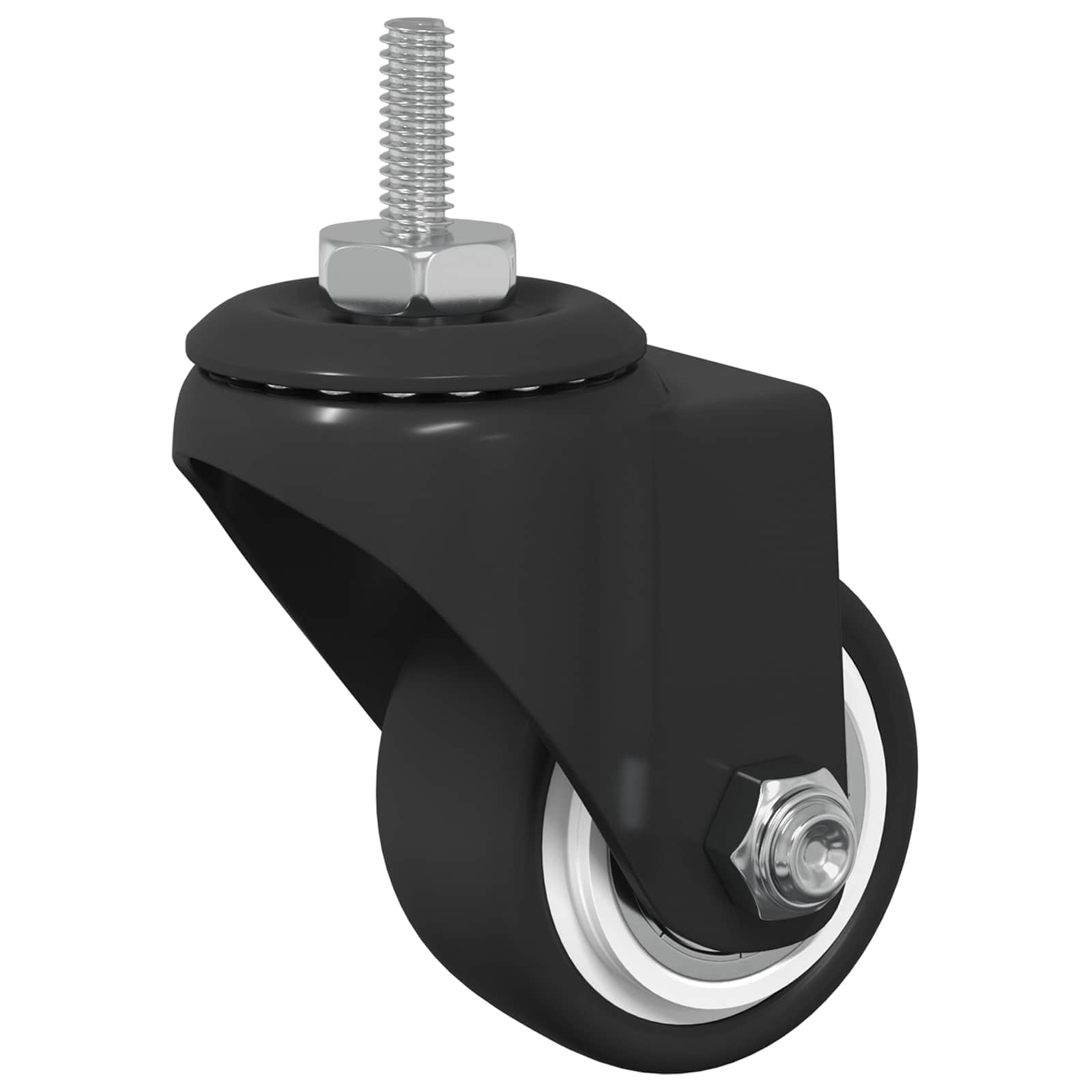 vidaXL Zwenkwiel 2 pcs Zwart M6 mm IJs en nylon