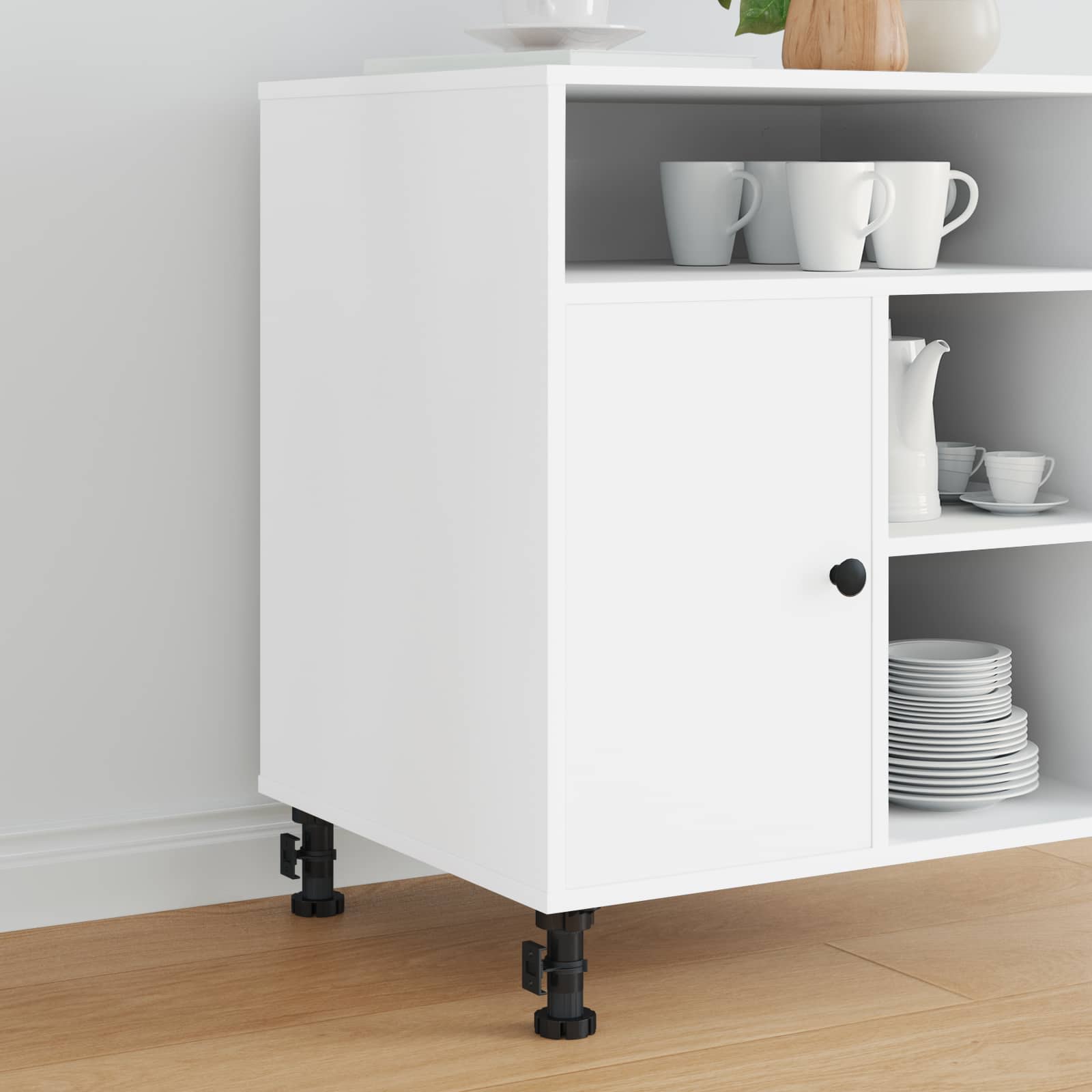vidaXL Meubelpoten Verstelbaar 2 pcs Zwart 46 x 46 x 128 mm PP