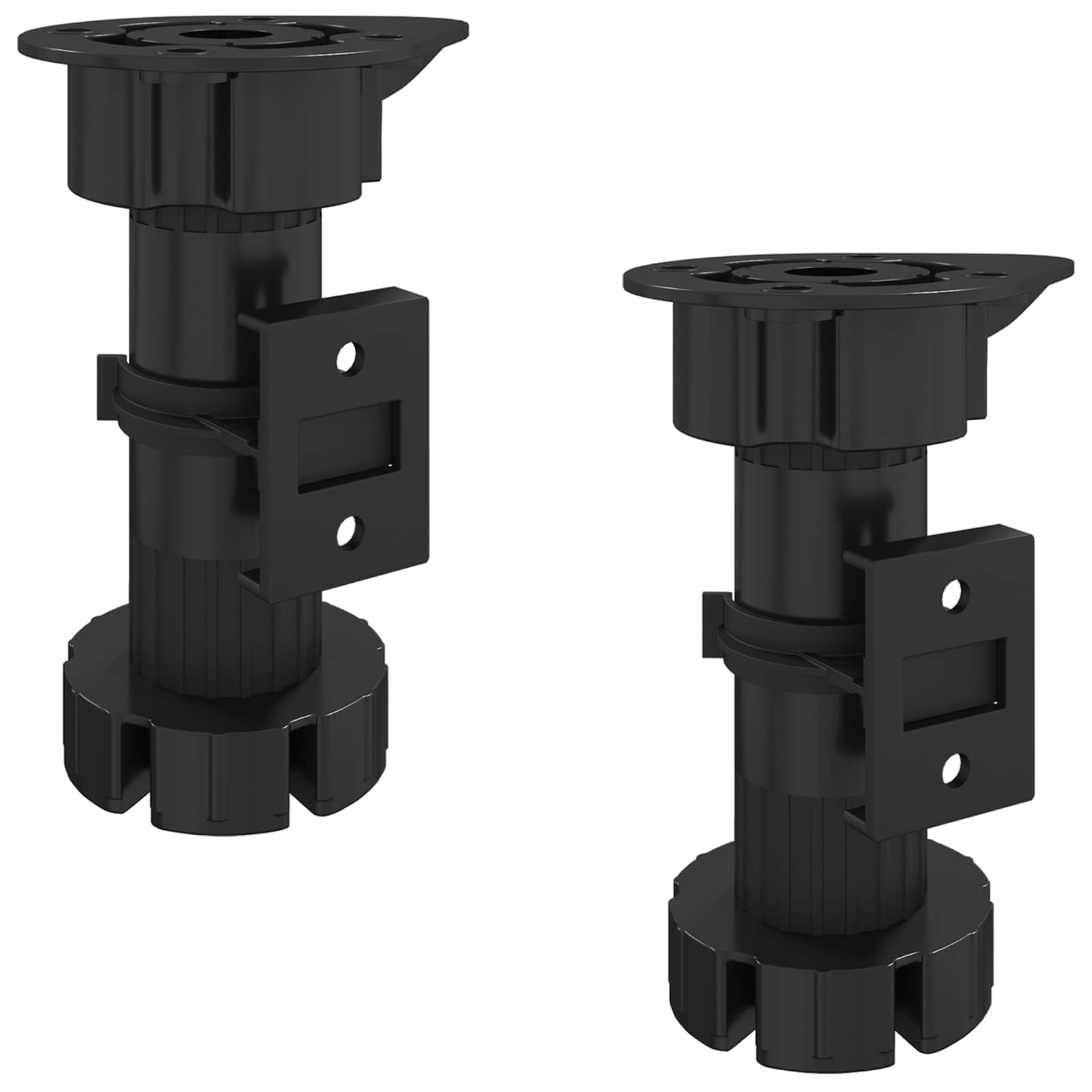 vidaXL Meubelpoten Verstelbaar 2 pcs Zwart 46 x 46 x 128 mm PP