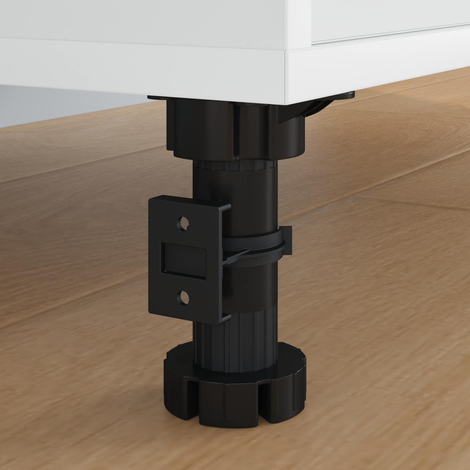 vidaXL Meubelpoten Verstelbaar 2 pcs Zwart 46 x 46 x 128 mm PP