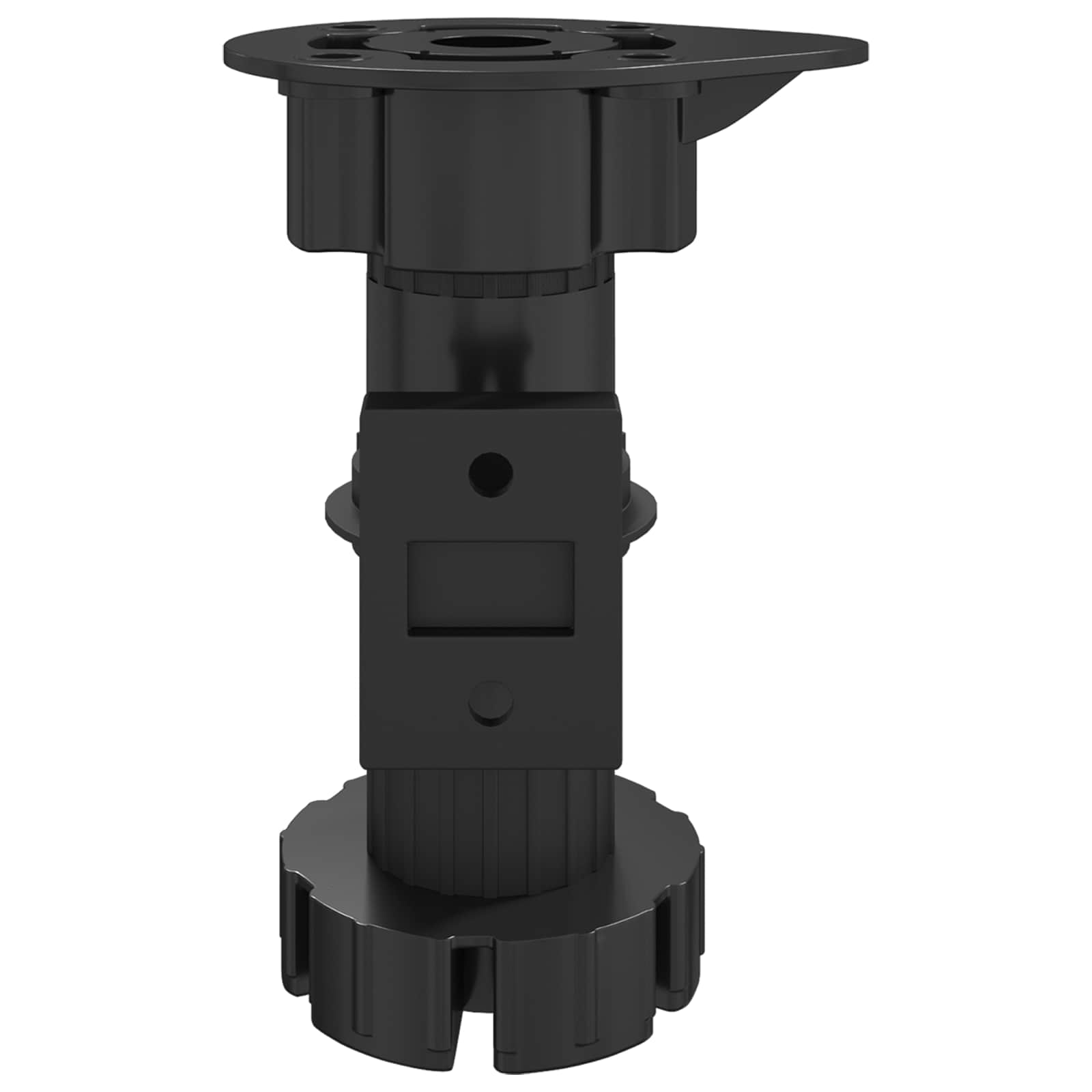 vidaXL Meubelpoten Verstelbaar 2 pcs Zwart 46 x 46 x 128 mm PP