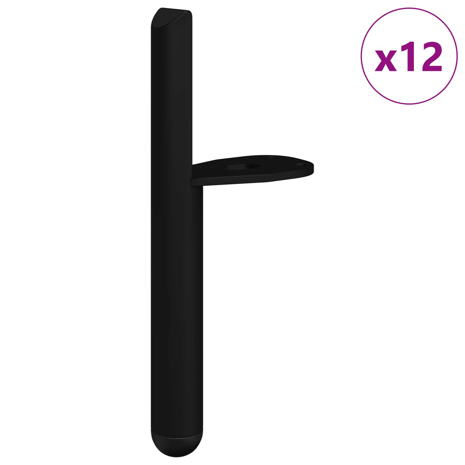 vidaXL Meubelpoten 2 pcs Zwart 0 IJzer