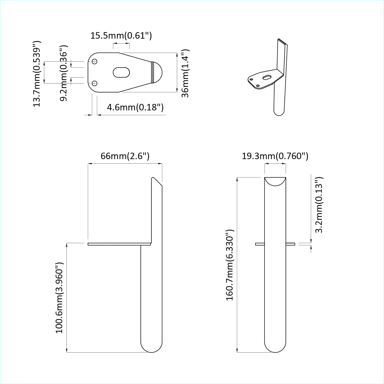 vidaXL Meubelpoten 2 pcs Zwart 0 IJzer