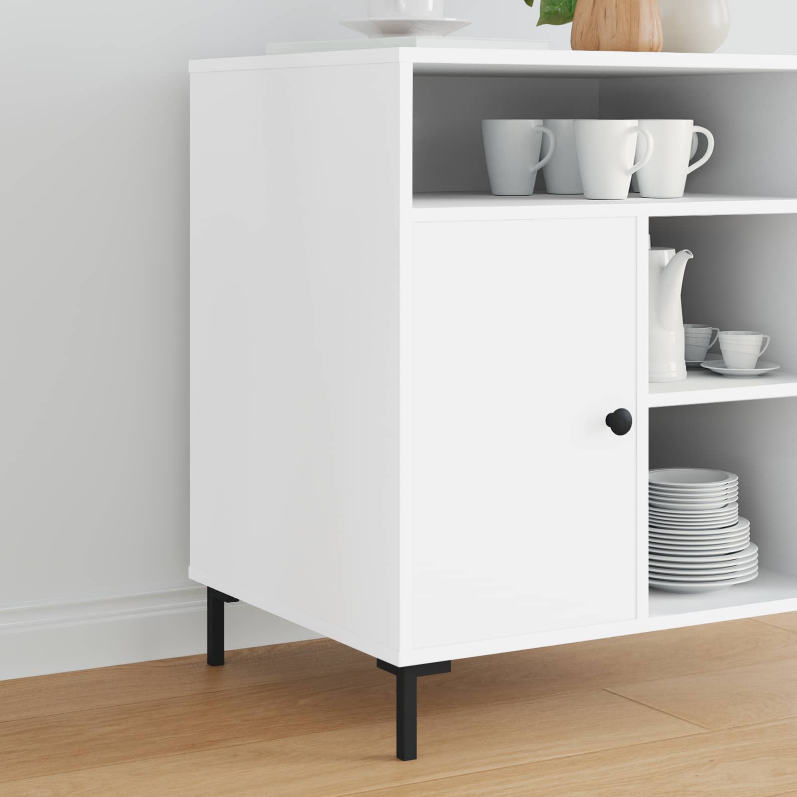 vidaXL Staande Poten 2 pcs Zwart 57 x 57 x 100 mm IJzer