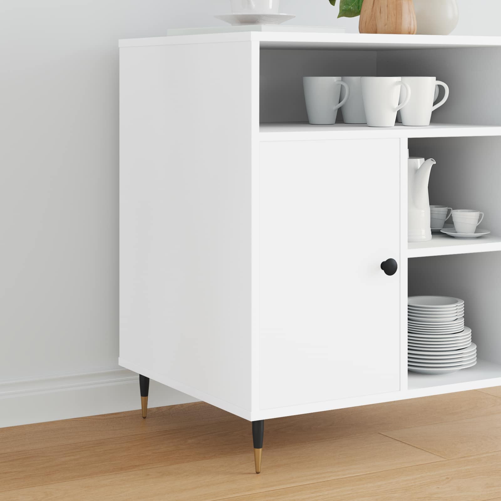 vidaXL Meubelpoten 2 pcs Zwart en Goud Ø 40 x 98 mm IJzer