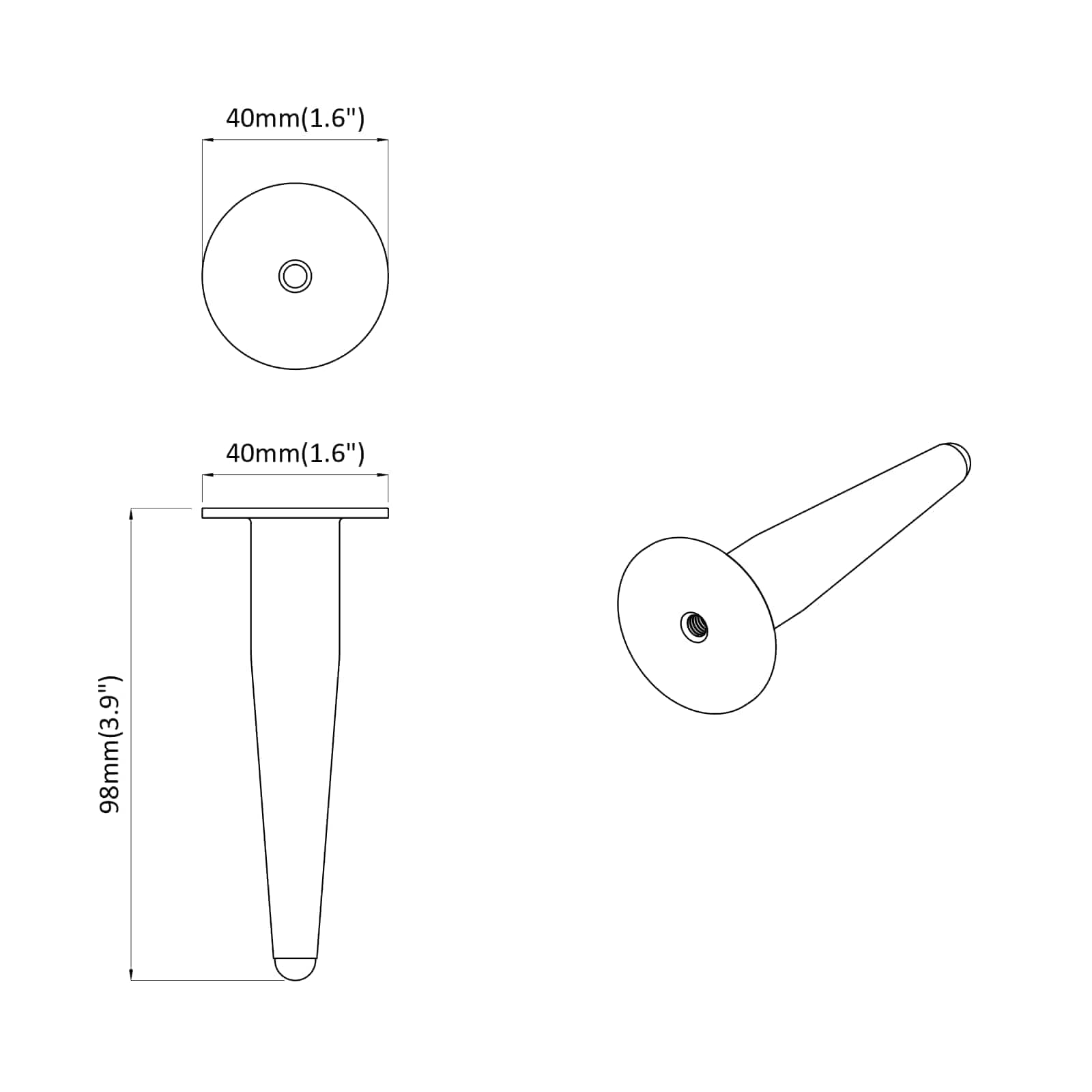 vidaXL Staande Poten 2 pcs Goud 98 x 40 mm IJzer