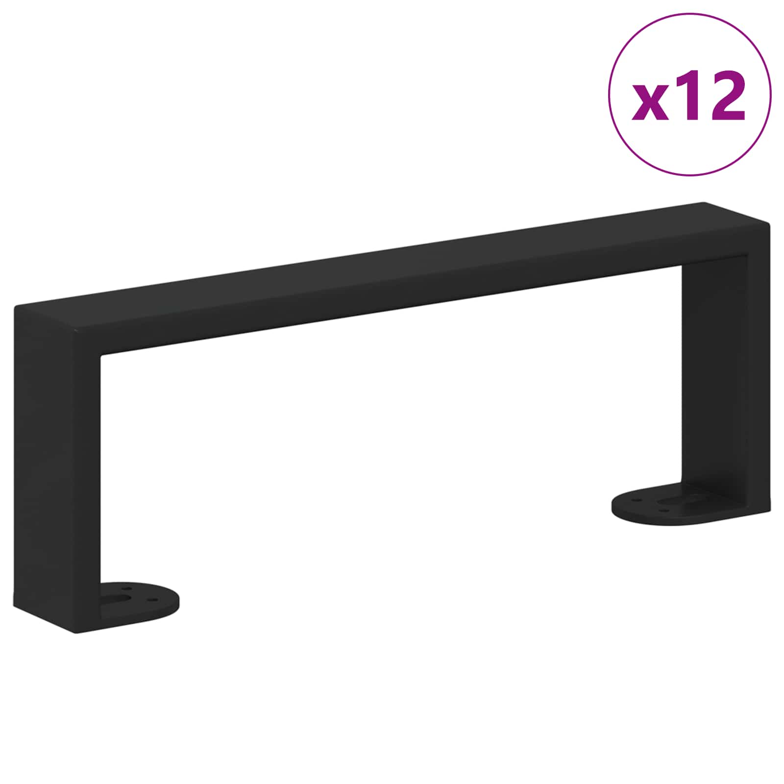vidaXL Meubelpoten 2 pcs Zwart 28,1 x 4 x 10 mm IJzer