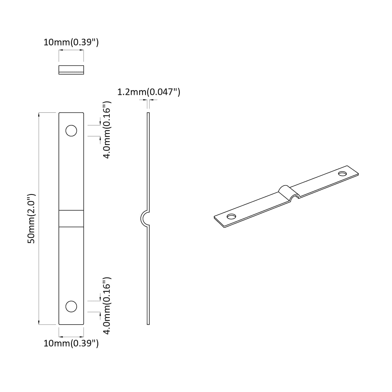 vidaXL Strijkplaat 2 pcs Zilver 50 x 10 x 1,2 mm IJzer