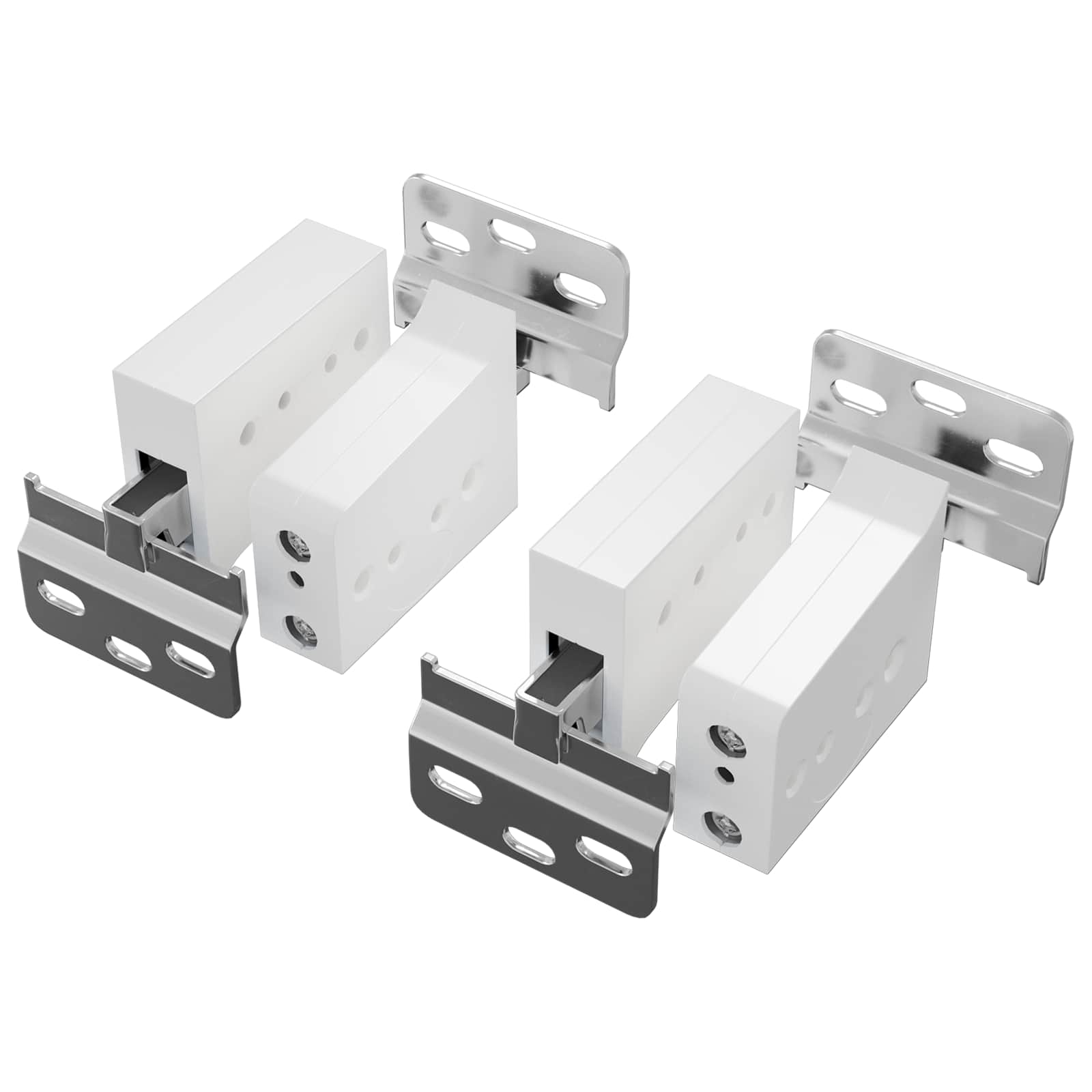 vidaXL Kast Hangbeugel 2 pcs Wit 70 x 46 x 19 mm Ijzer en Plastic
