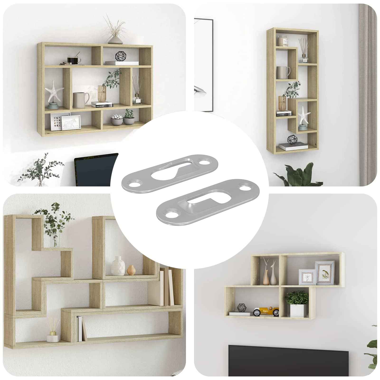 vidaXL Sleufhanger 2 pcs Zilver 45 x 16 x 3.5 mm IJzer