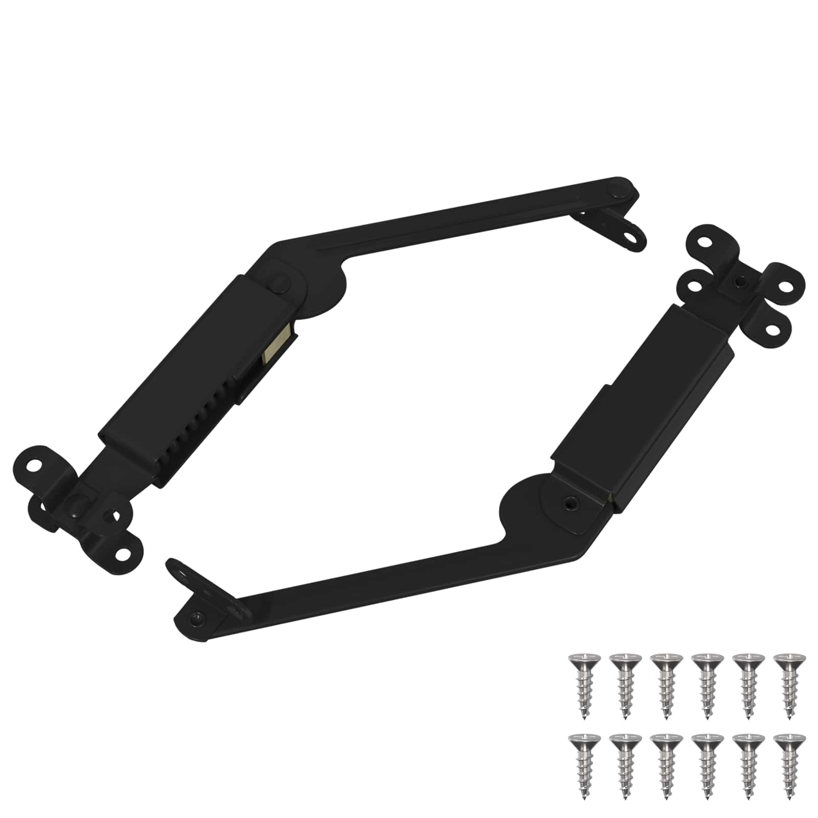 vidaXL Deksel ondersteunend scharnier 2 pcs Zwart 192 x 32 x 50 mm