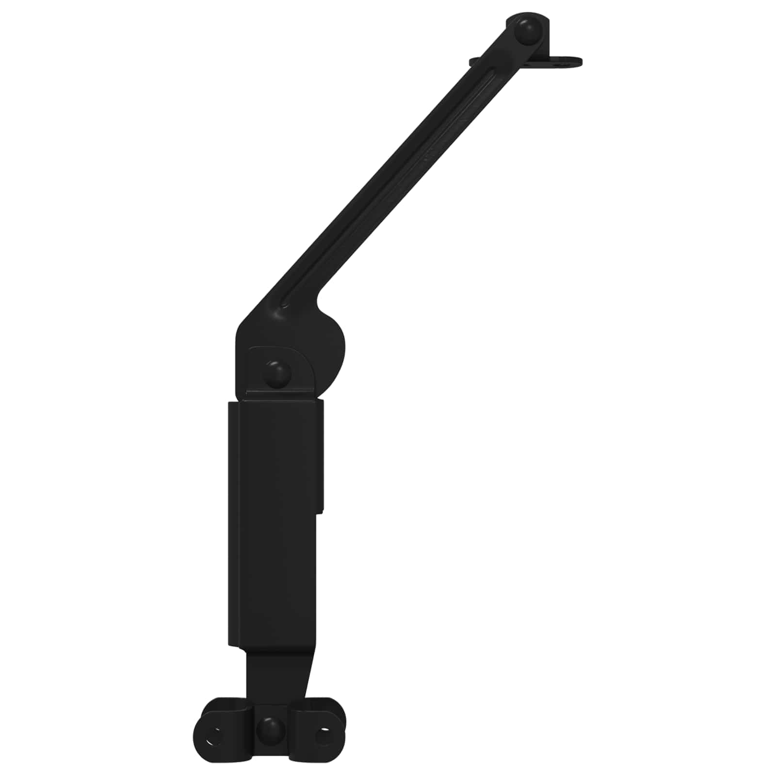 vidaXL Deksel ondersteunend scharnier 2 pcs Zwart 192 x 32 x 50 mm