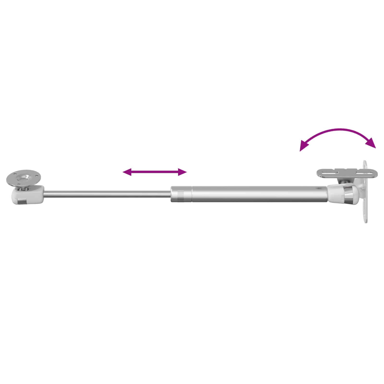 vidaXL Hydraulische Gasveer 2 pcs Zilver 280 x 17 x 16 mm PP en IJzer