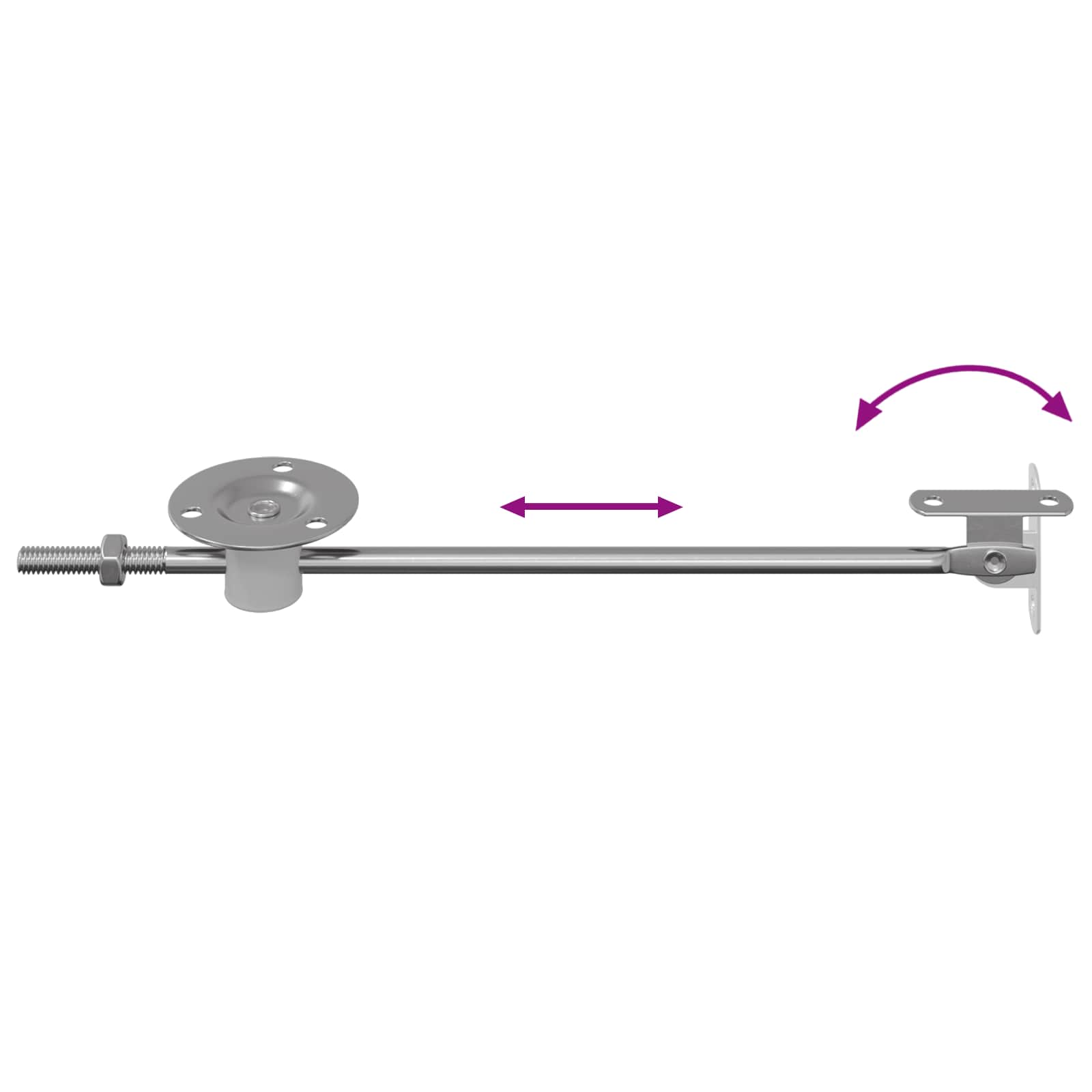 vidaXL Deksel ondersteunend scharnier 2 pcs Zilver 194 x 36 x 18 mm