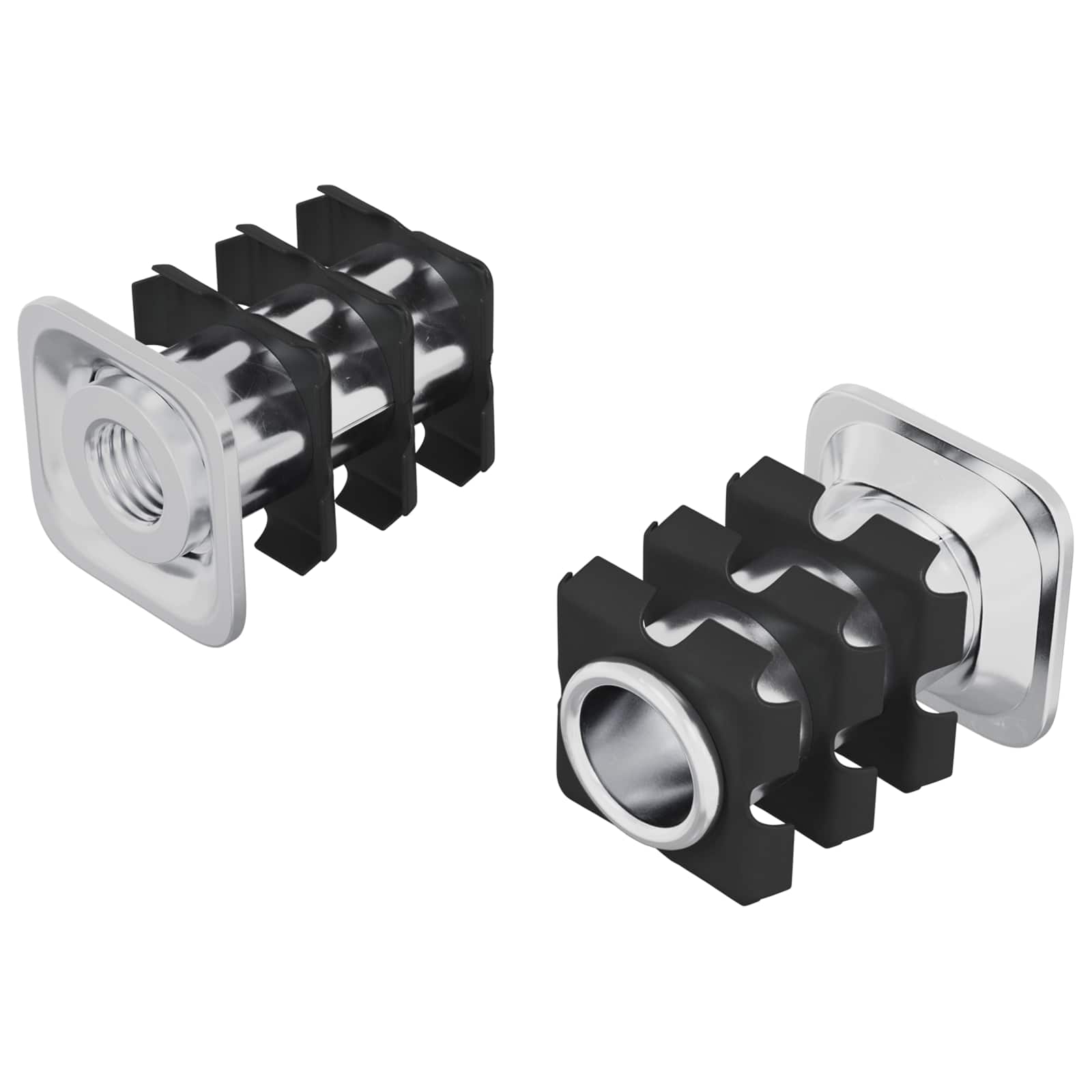 vidaXL Draadbuis Invoeg 2 pcs Zwart en Zilver 15,8 x 15,8 x 22,5 mm