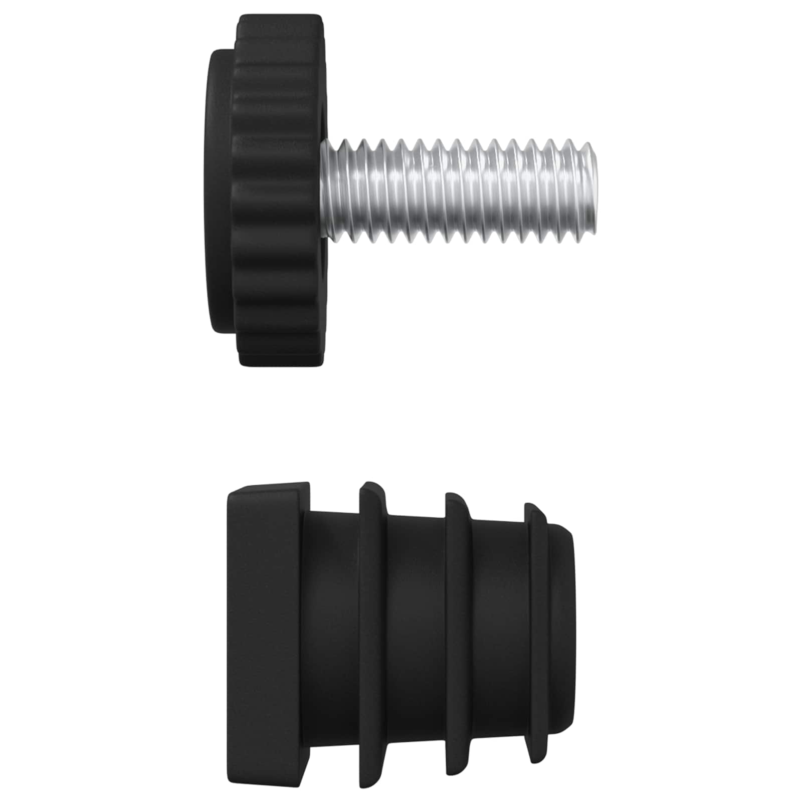 vidaXL Meubel Levelers Verstelbaar 2 pcs Zwart M6 PP