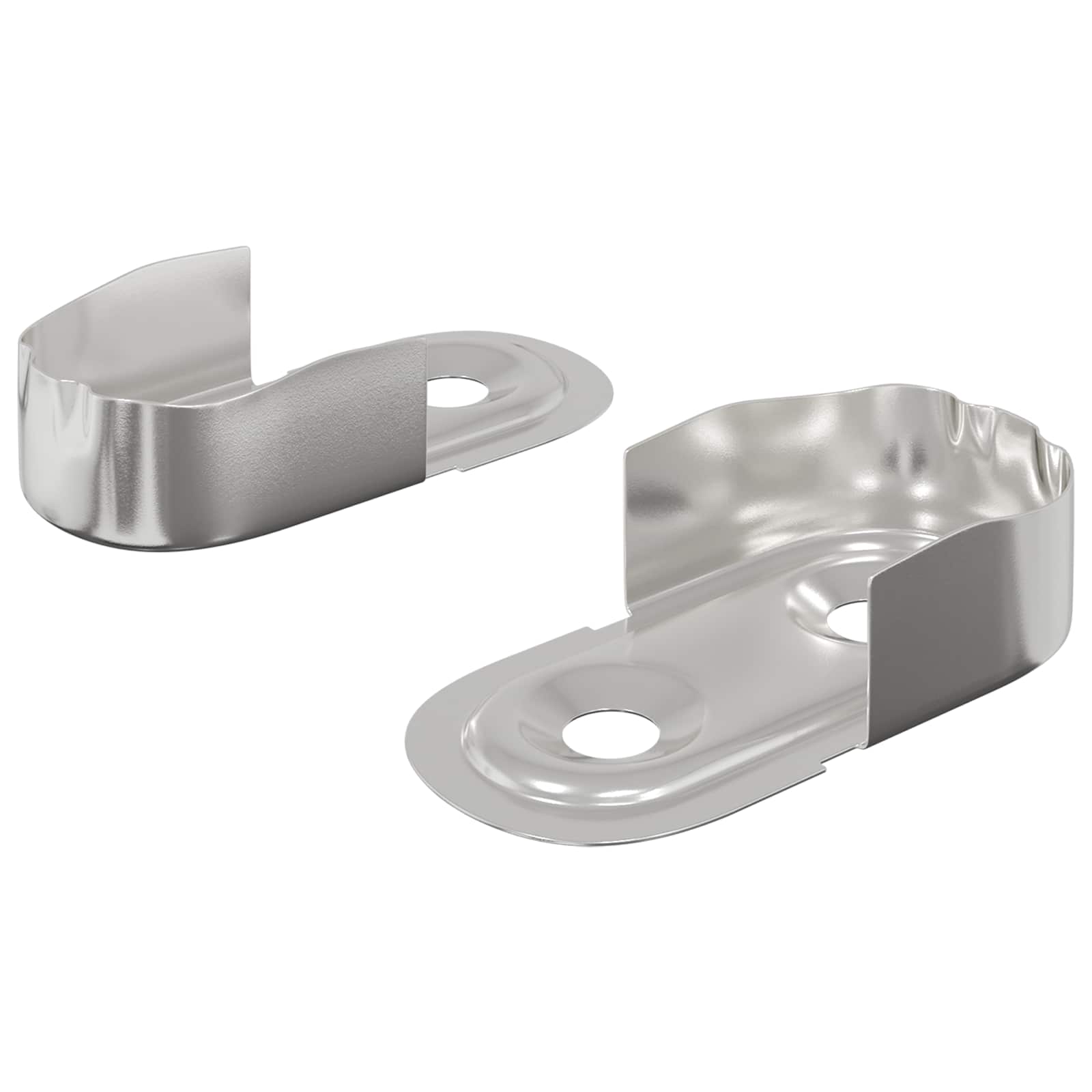 vidaXL Kast Stang Beugel 2 pcs Wit Zink 40 x 18 x 10 mm IJzer