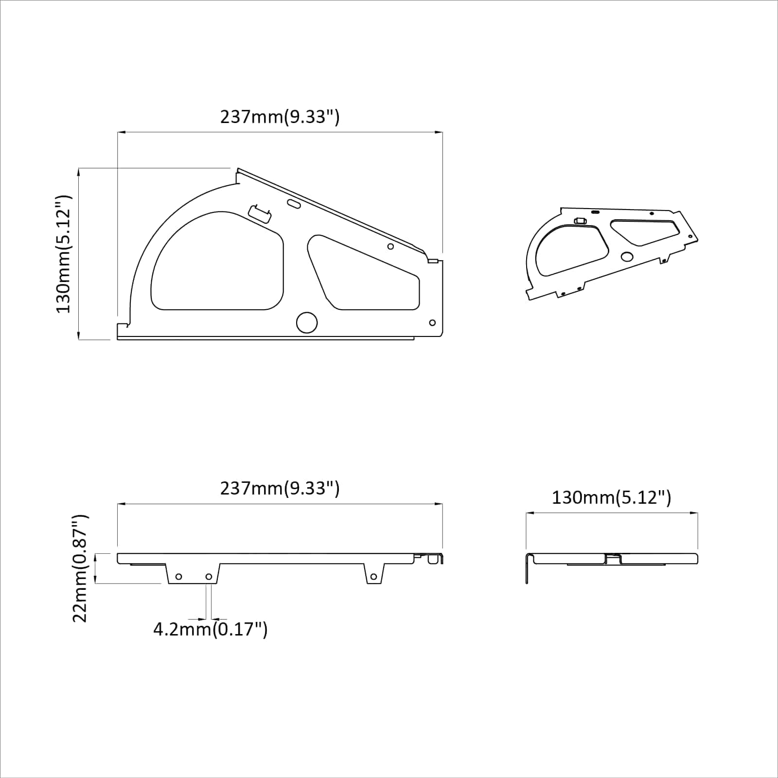 vidaXL Flip lade scharnier 2 pcs Zilver 235 x 155 x 30 mm IJzer