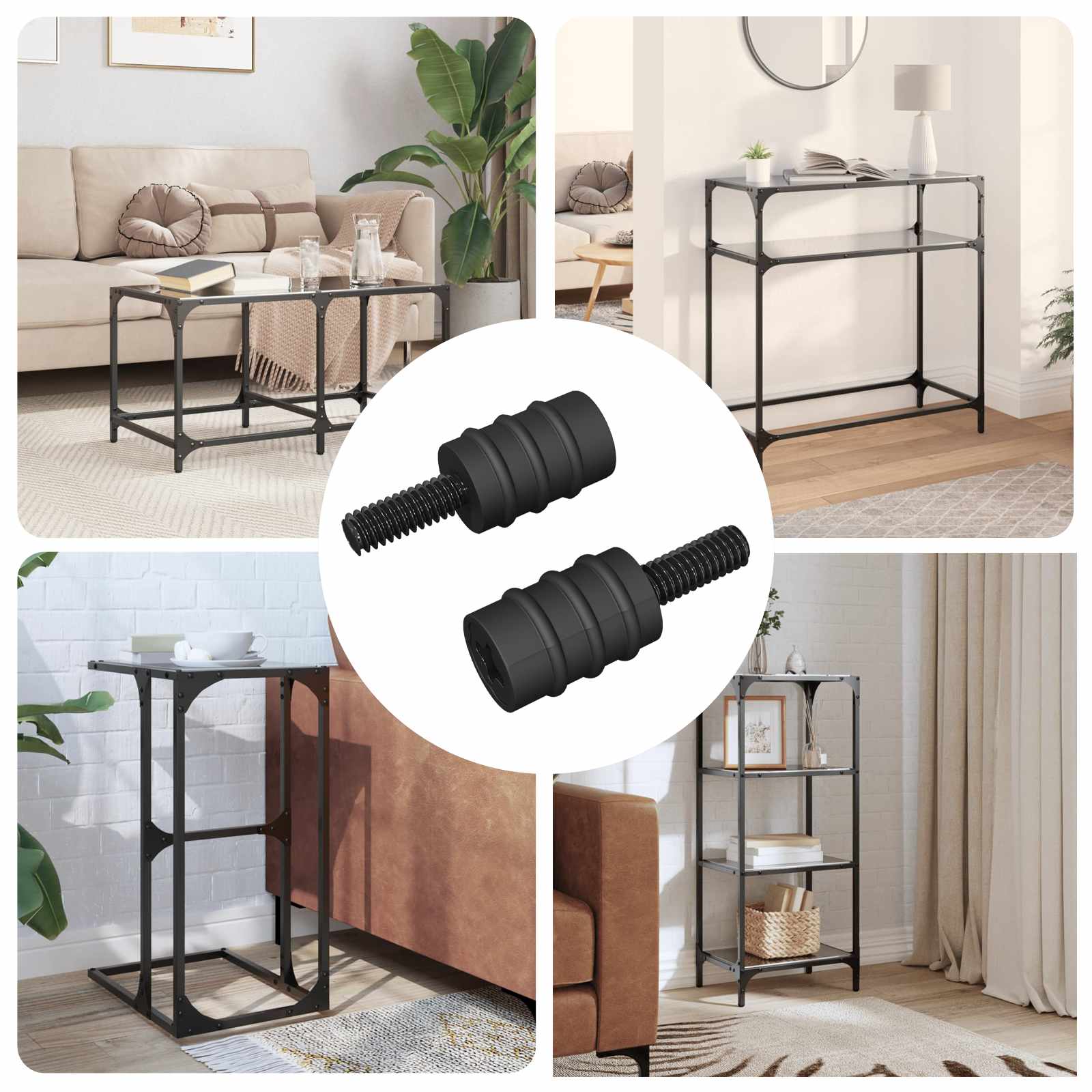 vidaXL Standoff Schroef 2 pcs Zwart M4 Rubber en Staal