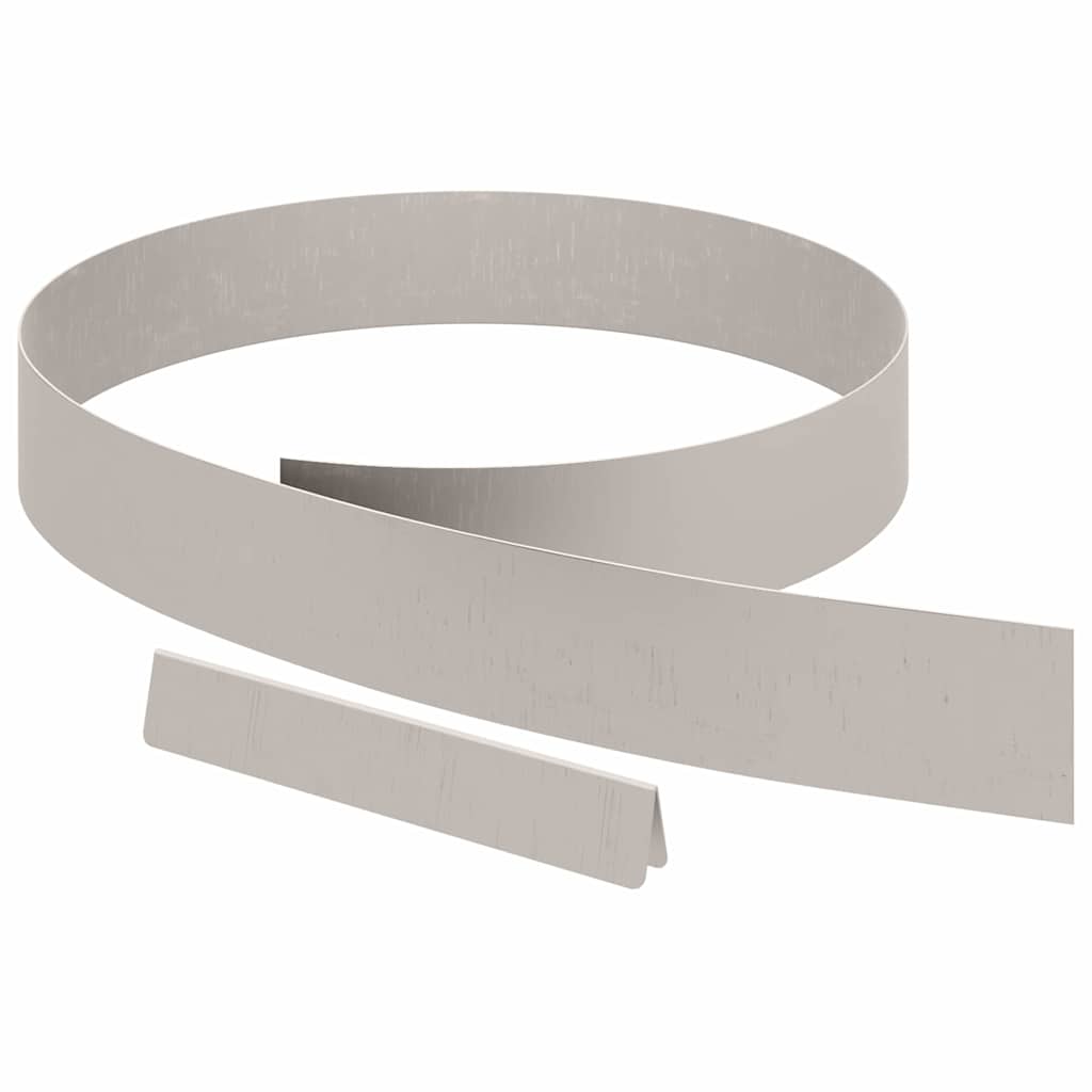 vidaXL Tuin Grasperkafwerking Zilver 450 x 10 cm Roestvrij staal