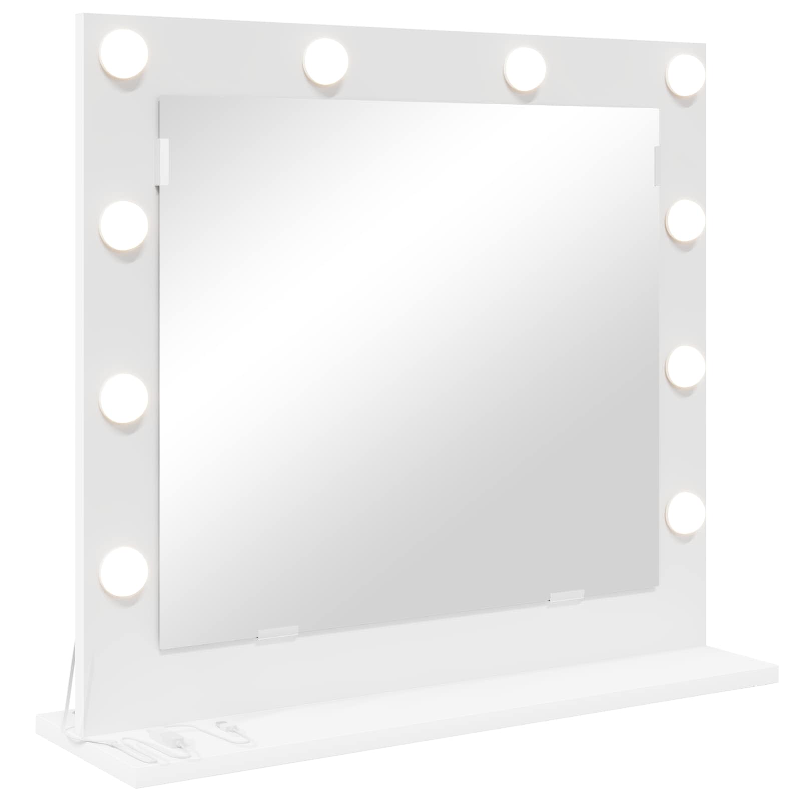 vidaXL Wasbakspiegel met LED Verlichting Wit 60x55x18 cm