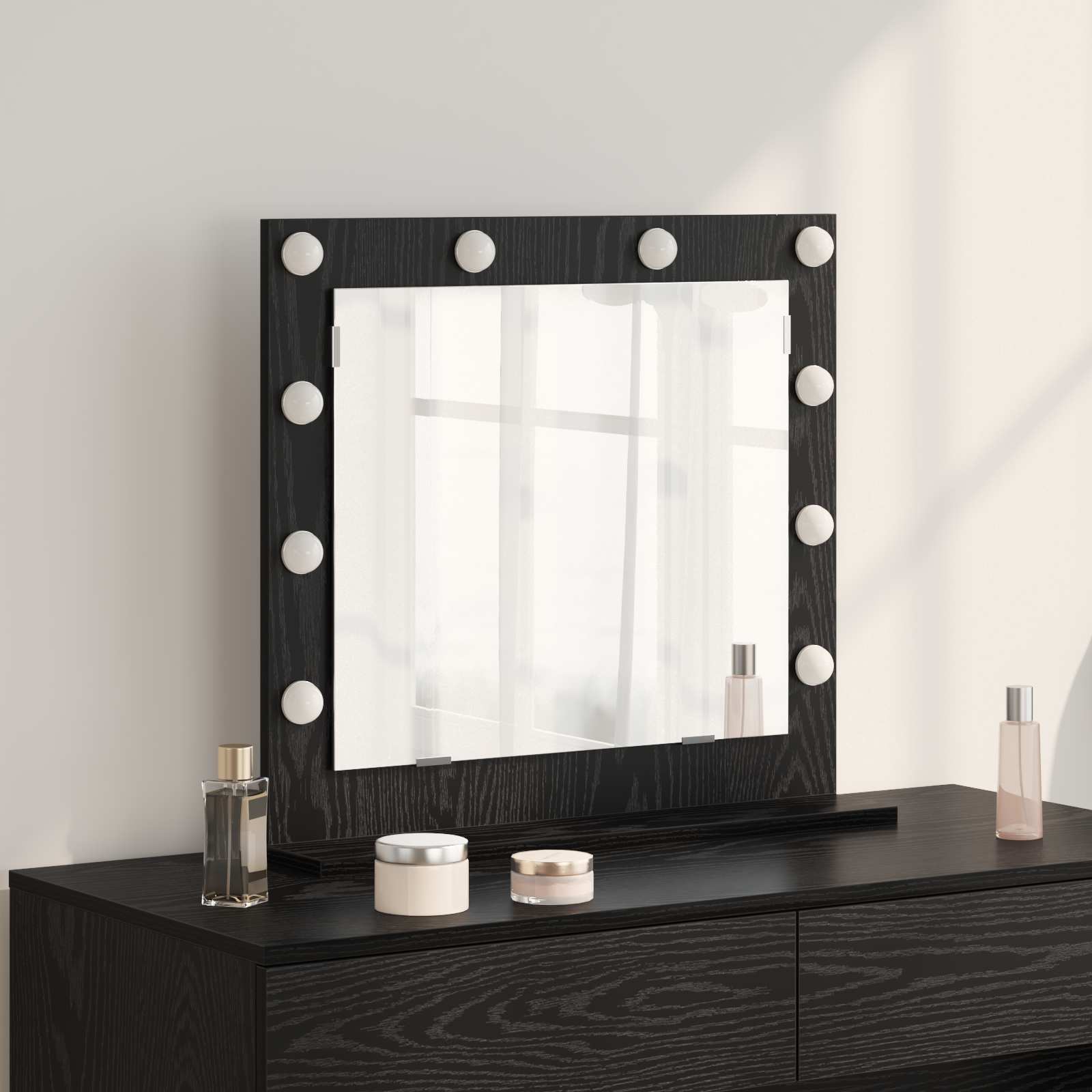 vidaXL Wasbakspiegel met LED Verlichting Wit 60x55x18 cm
