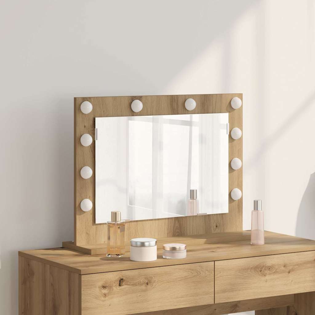 vidaXL Wasbakspiegel met LED Verlichting Wit 60x55x18 cm