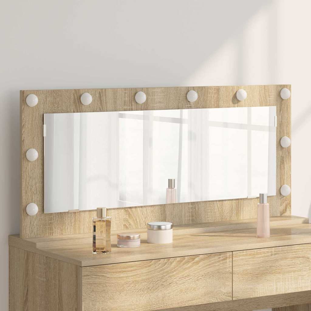 vidaXL Wasbakspiegel met LED Verlichting Wit 60x55x18 cm
