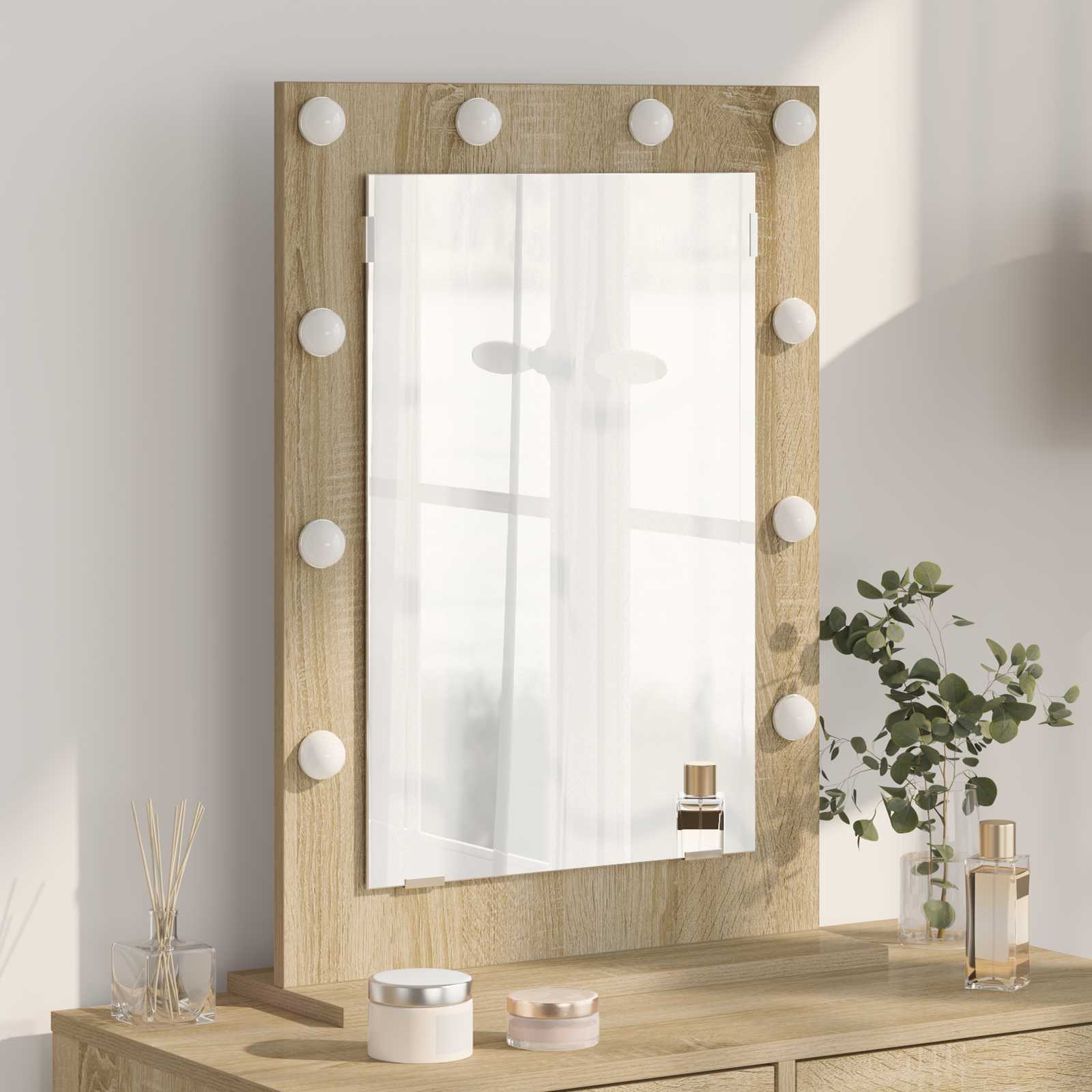 vidaXL Wasbakspiegel met LED Verlichting Wit 60x55x18 cm
