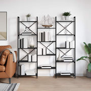 vidaXL Boekenkast Zwart eiken 156 x 25 x 167.5 cm Bewerkt hout
