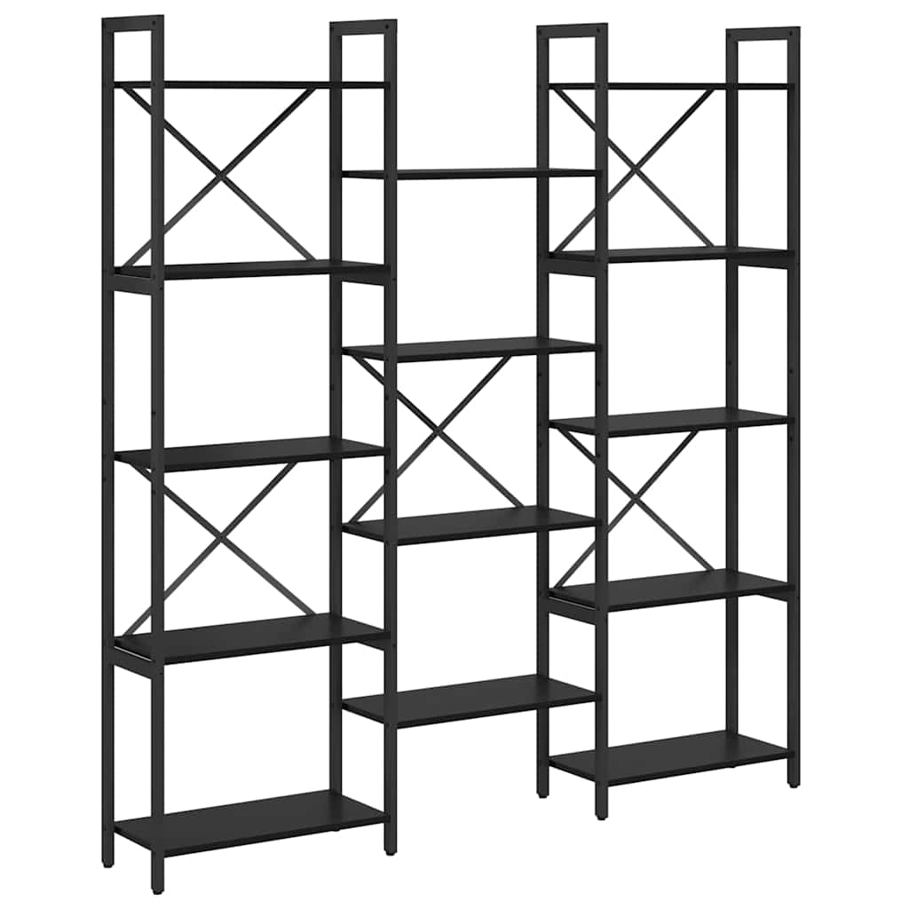 vidaXL Boekenkast Zwart eiken 156 x 25 x 167.5 cm Bewerkt hout