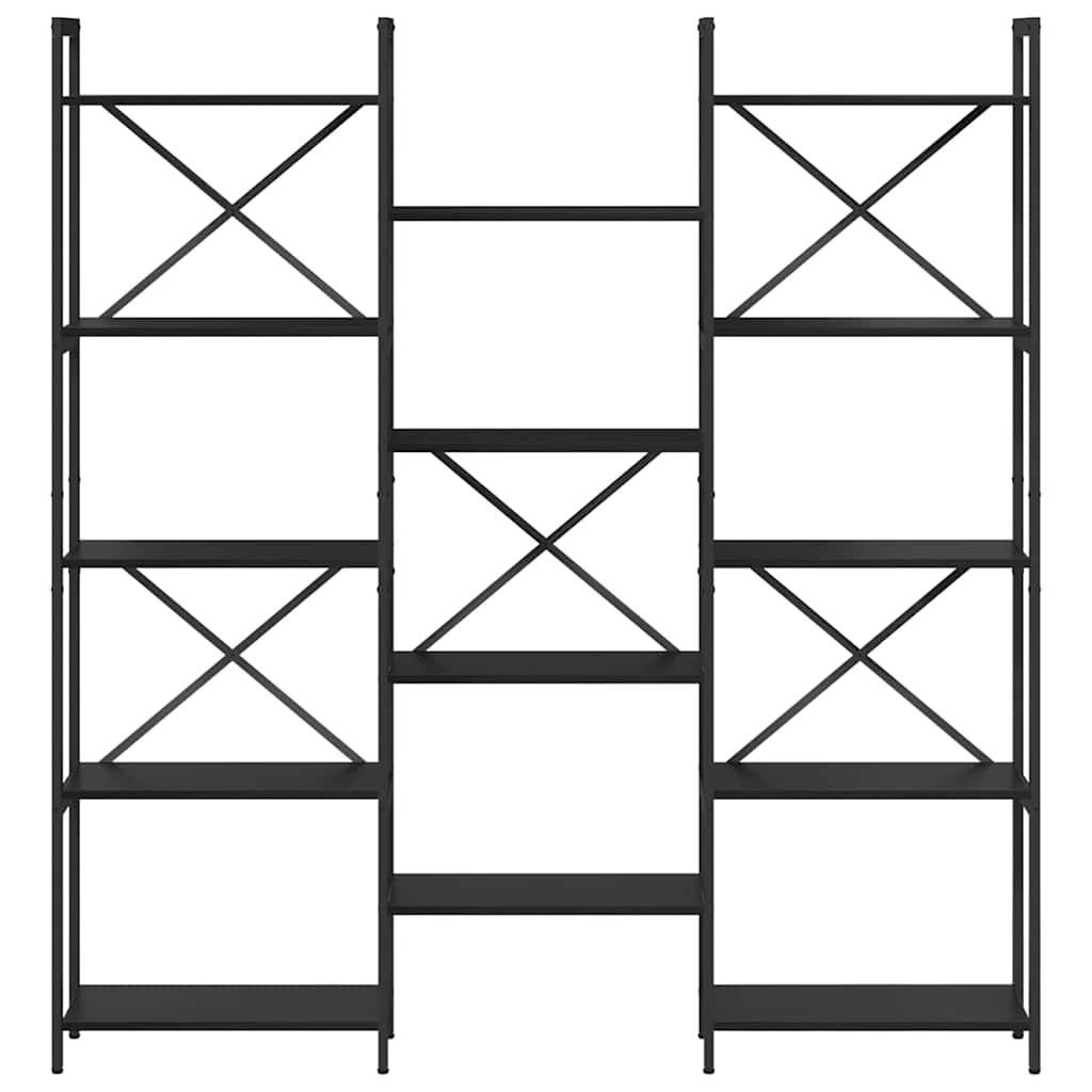 vidaXL Boekenkast Zwart eiken 156 x 25 x 167.5 cm Bewerkt hout