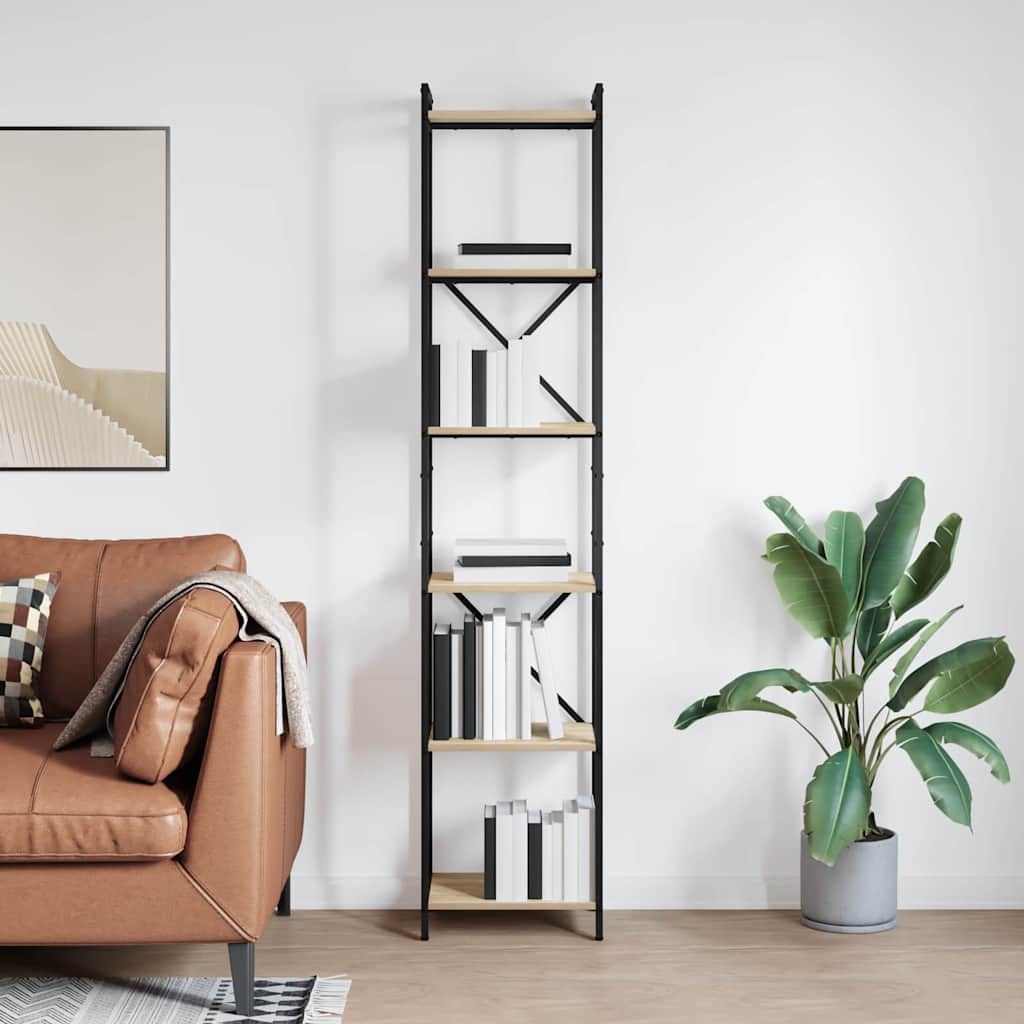 vidaXL Boekenkast Zwart eiken 40 x 30 x 188 cm Bewerkt hout